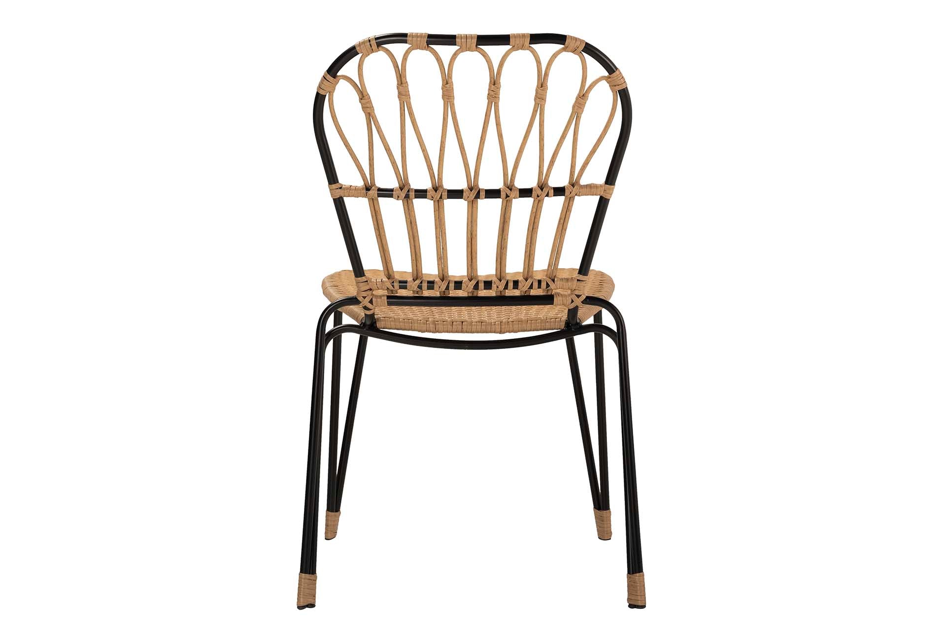 NATURAL BLACK SYNTHETIC RATTAN CHAIR 47x58x86 CM