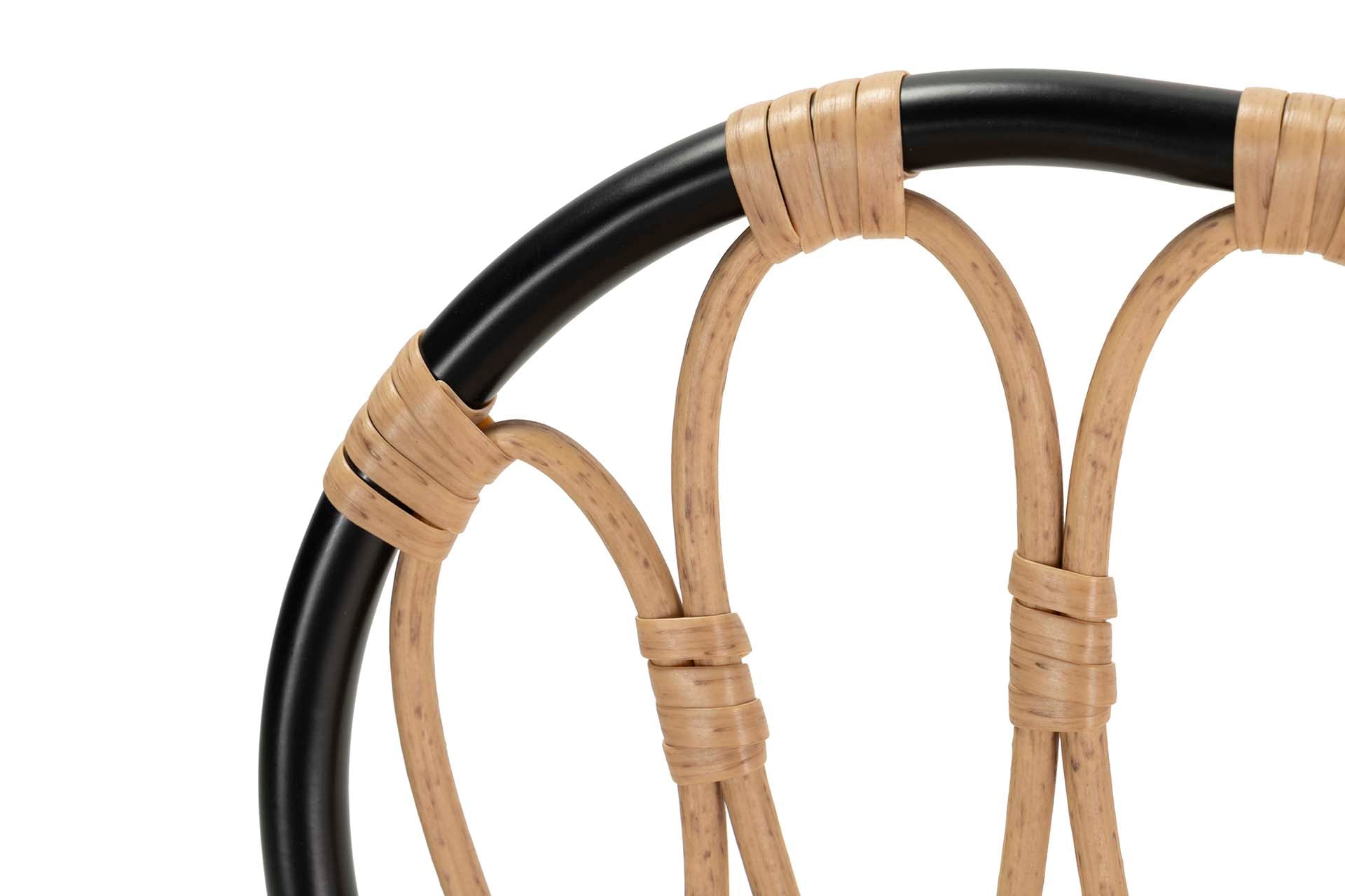 NATURAL BLACK SYNTHETIC RATTAN CHAIR 47x58x86 CM