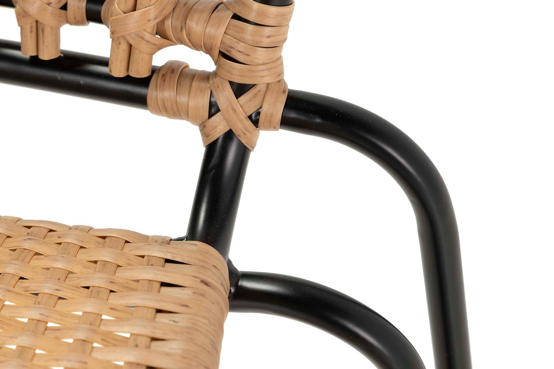 NATURAL BLACK SYNTHETIC RATTAN CHAIR 47x58x86 CM
