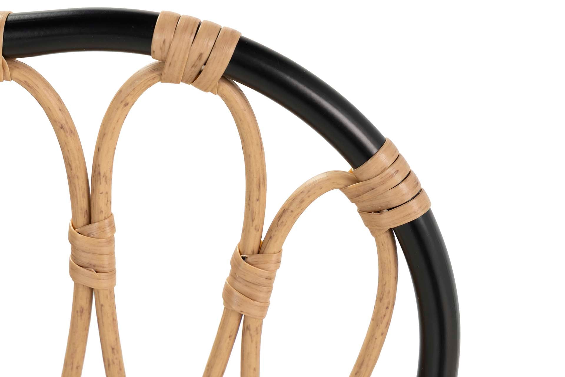 NATURAL BLACK SYNTHETIC RATTAN CHAIR 47x58x86 CM