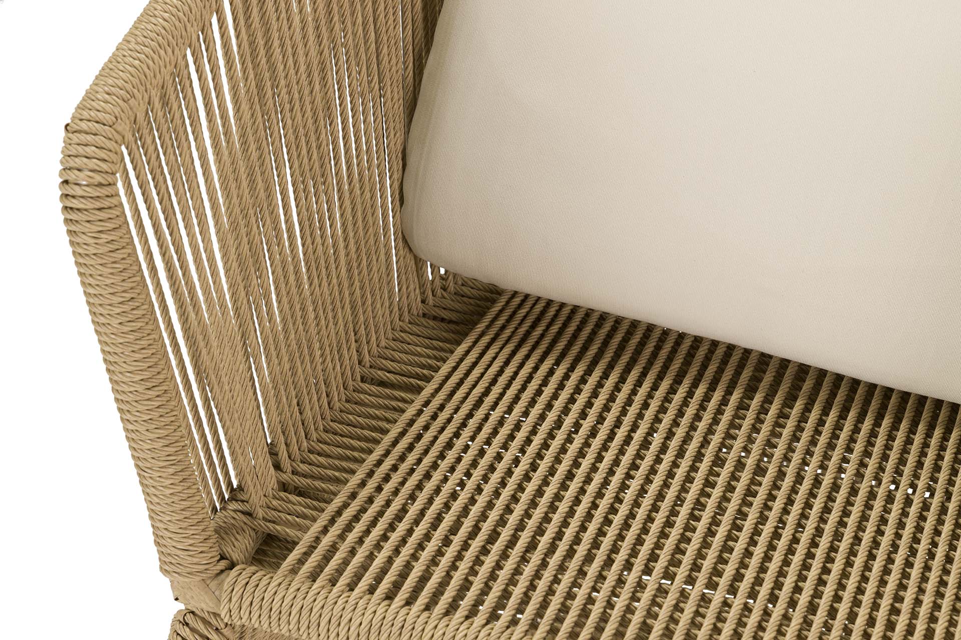 POLTRONA DE RATTAN SINTÉTICO NATURAL 59x68x83 CM
