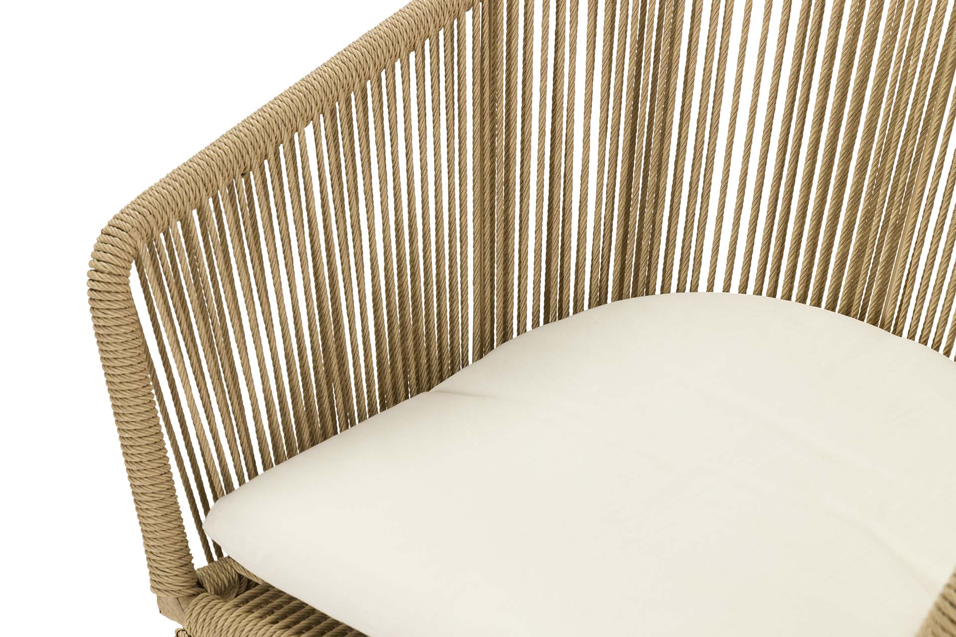 POLTRONA DE RATTAN SINTÉTICO NATURAL 59x68x83 CM