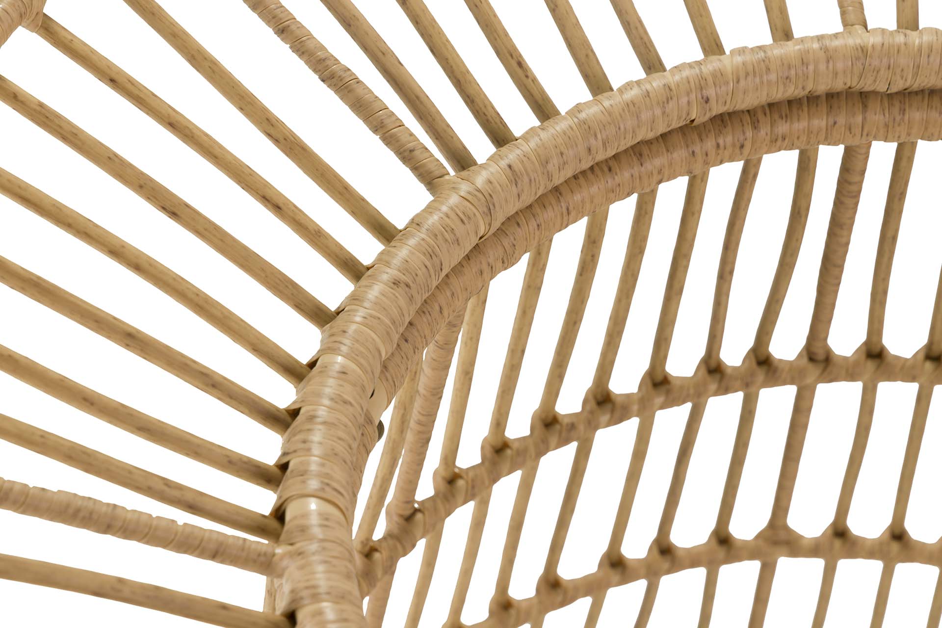 SYNTHETIC RATTAN IRON GLASS TABLE 120x120x75 CM