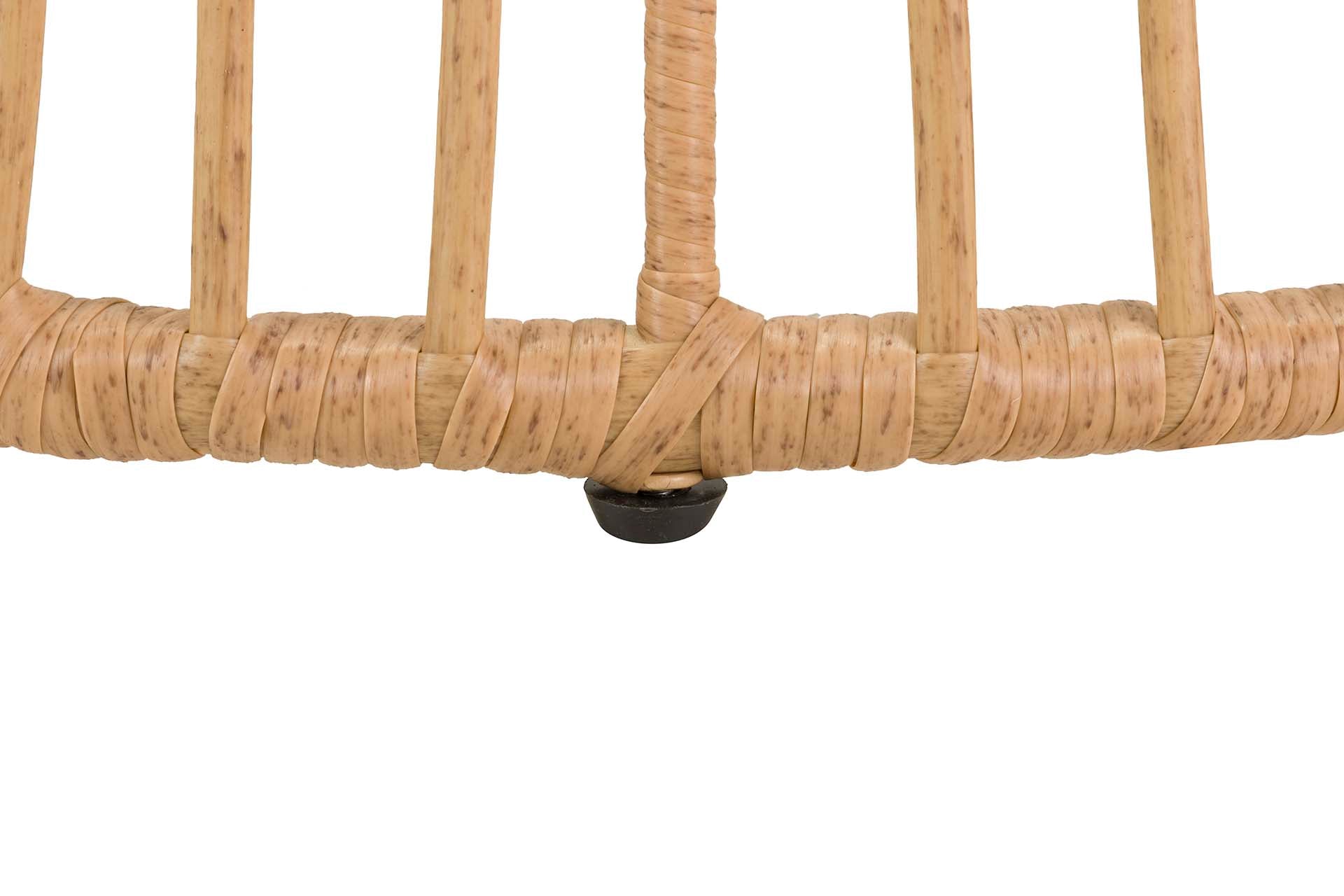 SYNTHETIC RATTAN IRON GLASS TABLE 120x120x75 CM