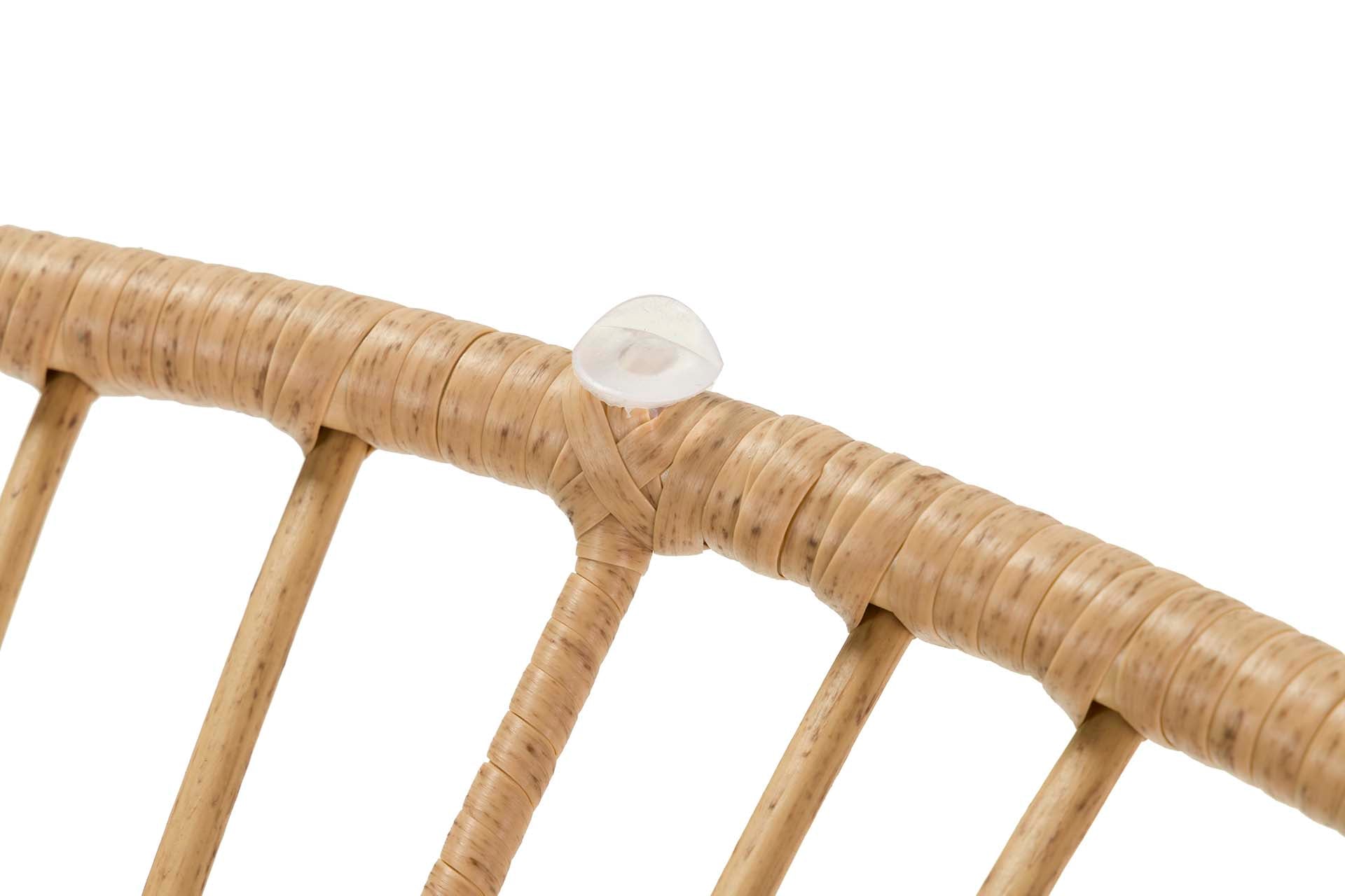 SYNTHETIC RATTAN IRON GLASS TABLE 120x120x75 CM