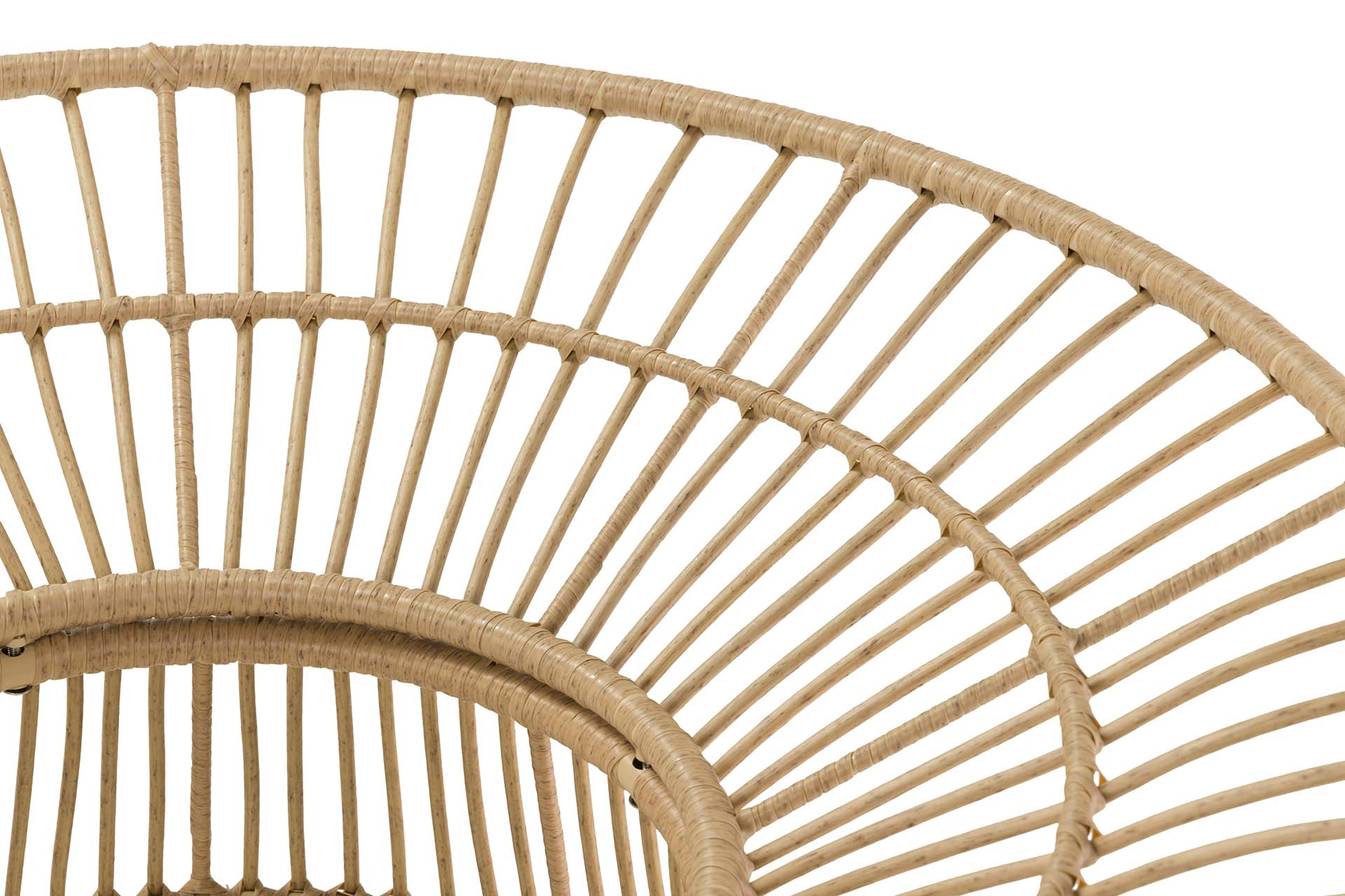 SYNTHETIC RATTAN IRON GLASS TABLE 120x120x75 CM