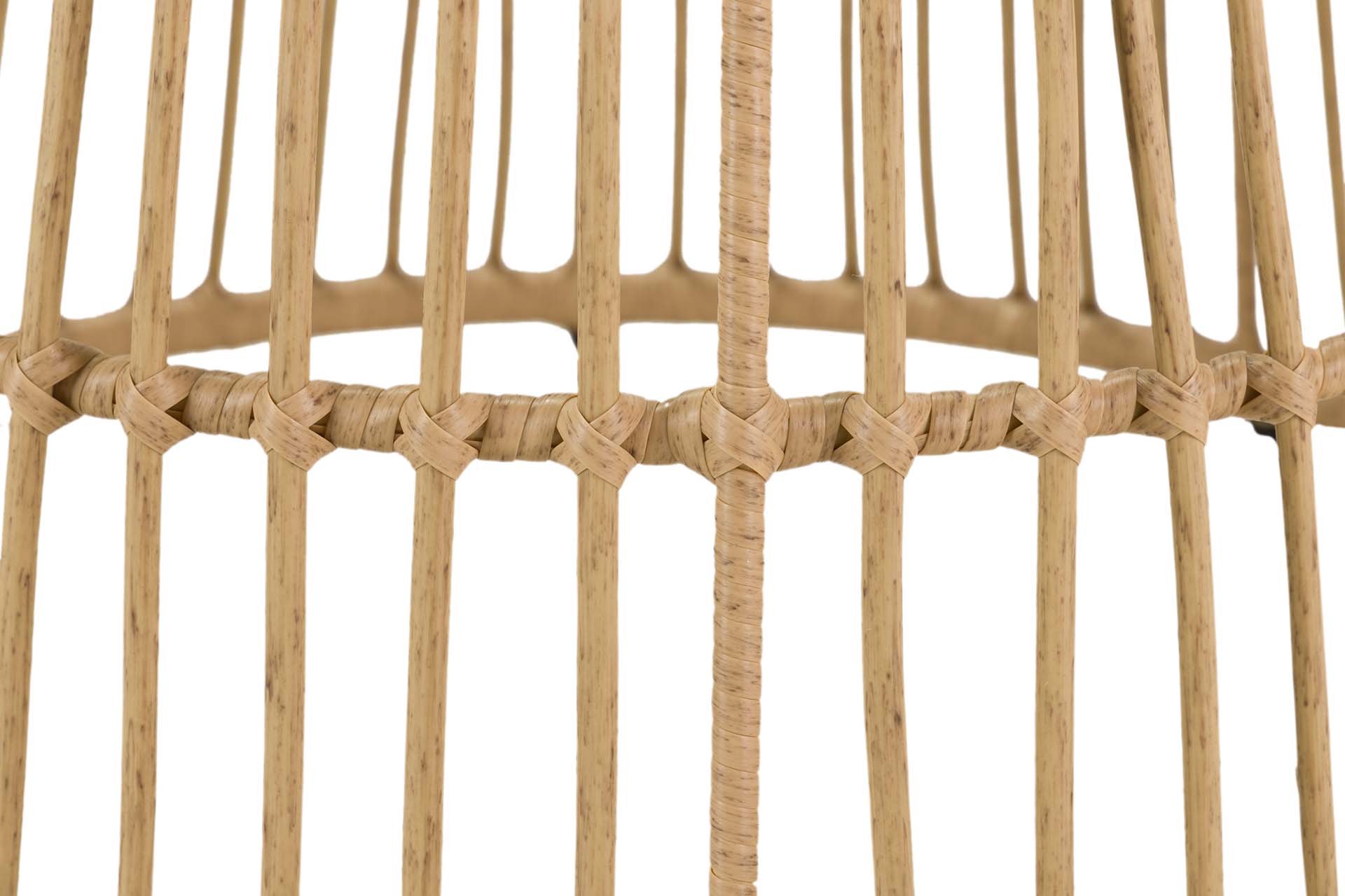 SYNTHETIC RATTAN IRON GLASS TABLE 120x120x75 CM