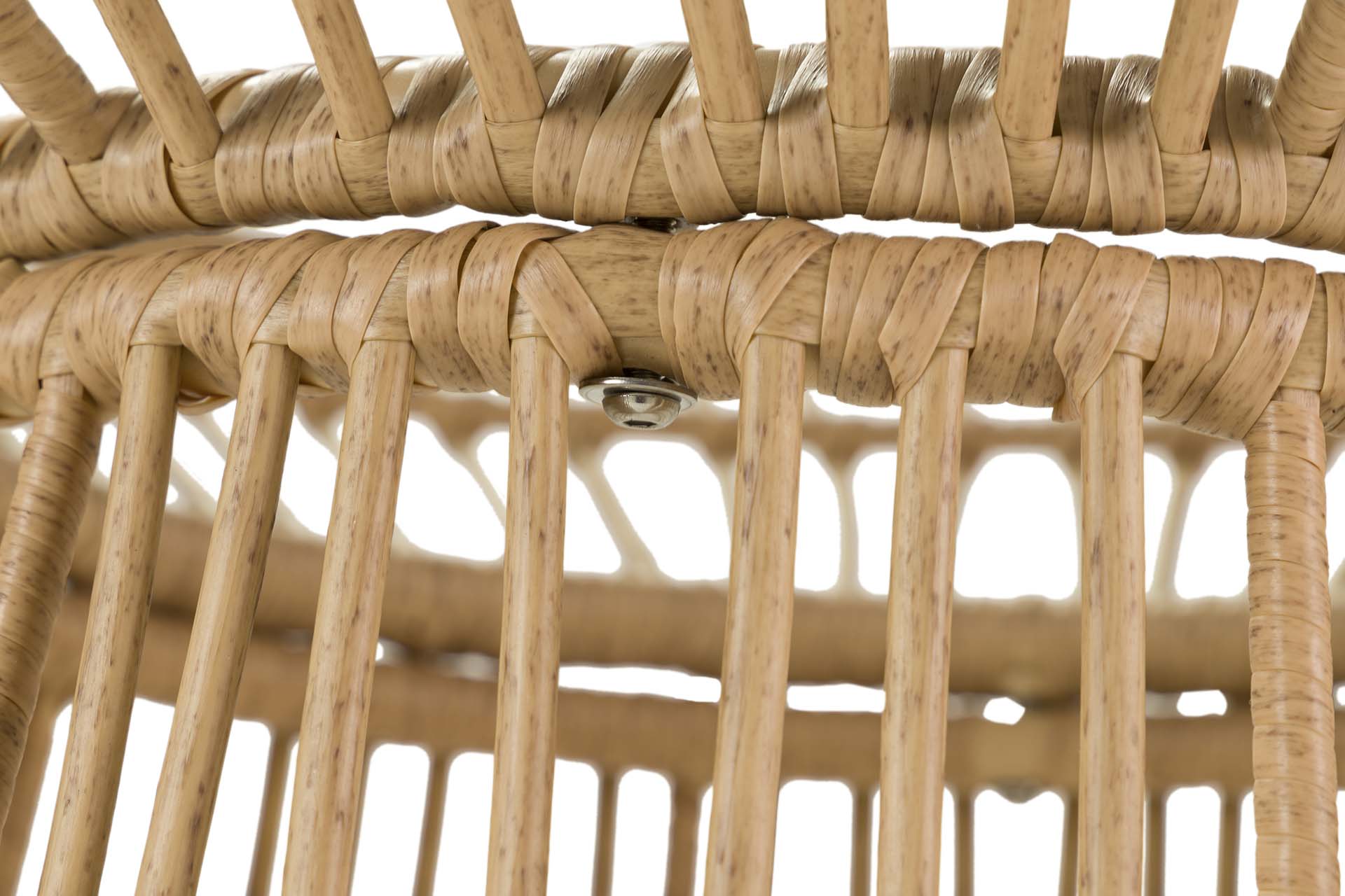 SYNTHETIC RATTAN IRON GLASS TABLE 120x120x75 CM