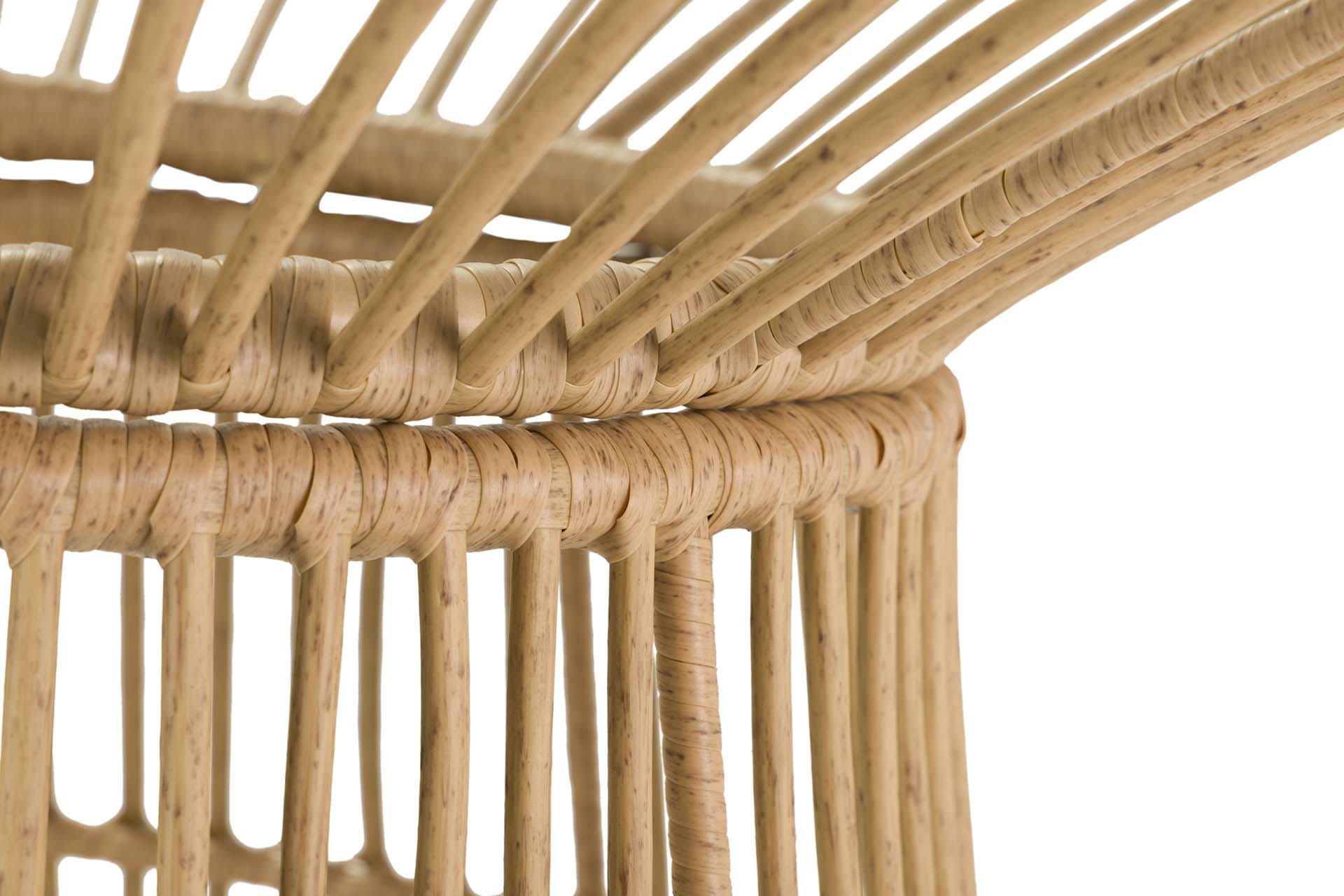 SYNTHETIC RATTAN IRON GLASS TABLE 120x120x75 CM