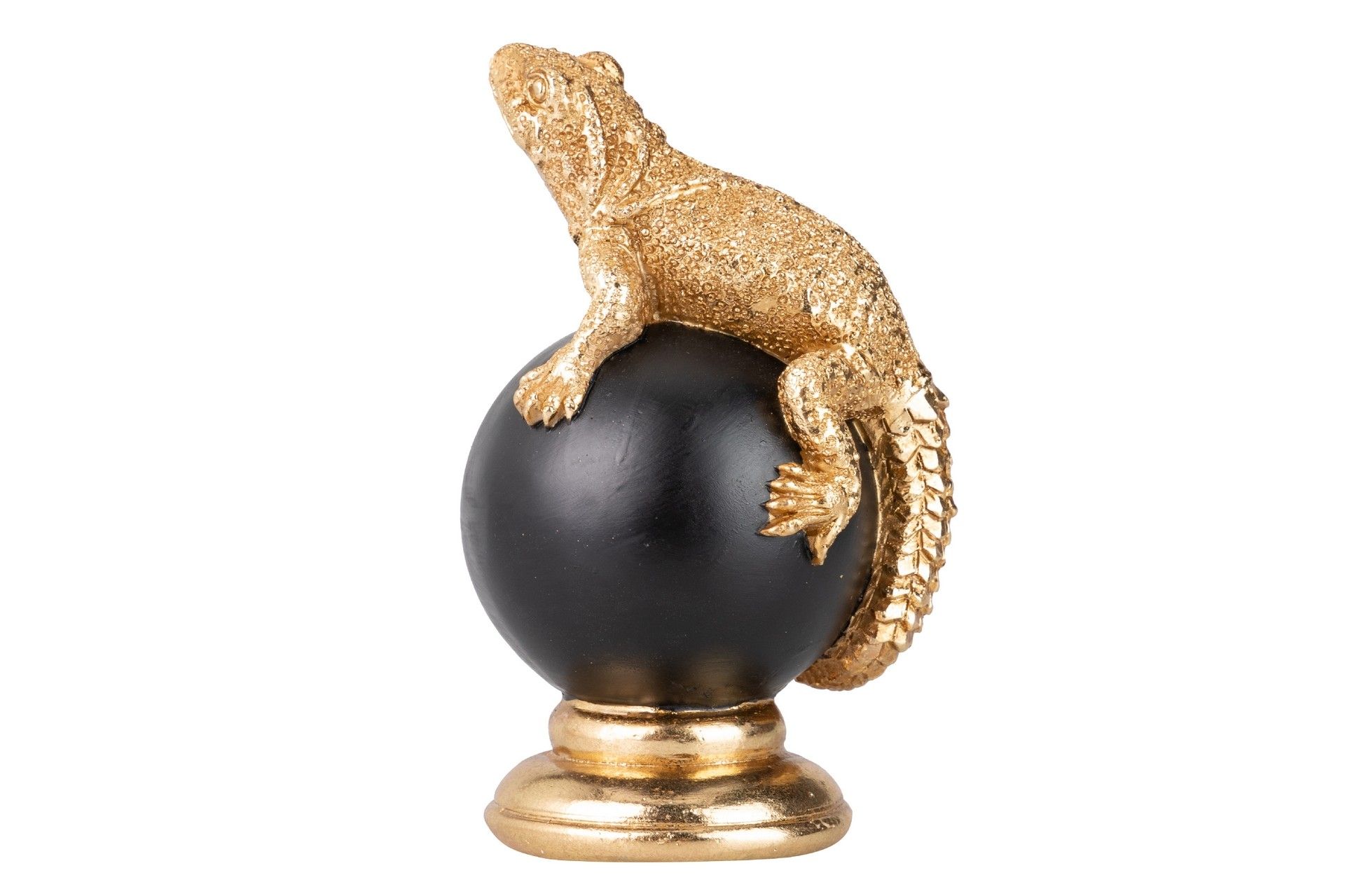 FIGURA LAGARTO BOLA DECORACION RESINA 10x8x15 CM