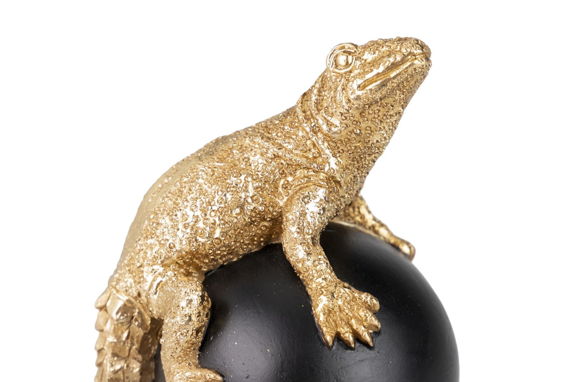 FIGURA LAGARTO BOLA DECORACION RESINA 10x8x15 CM