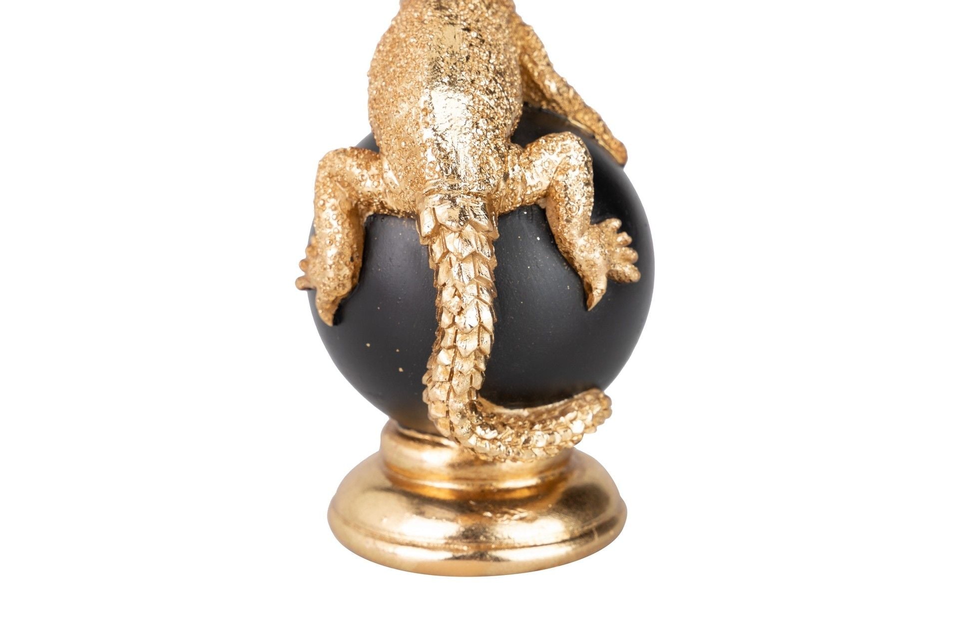 FIGURA LAGARTO BOLA DECORACION RESINA 10x8x15 CM