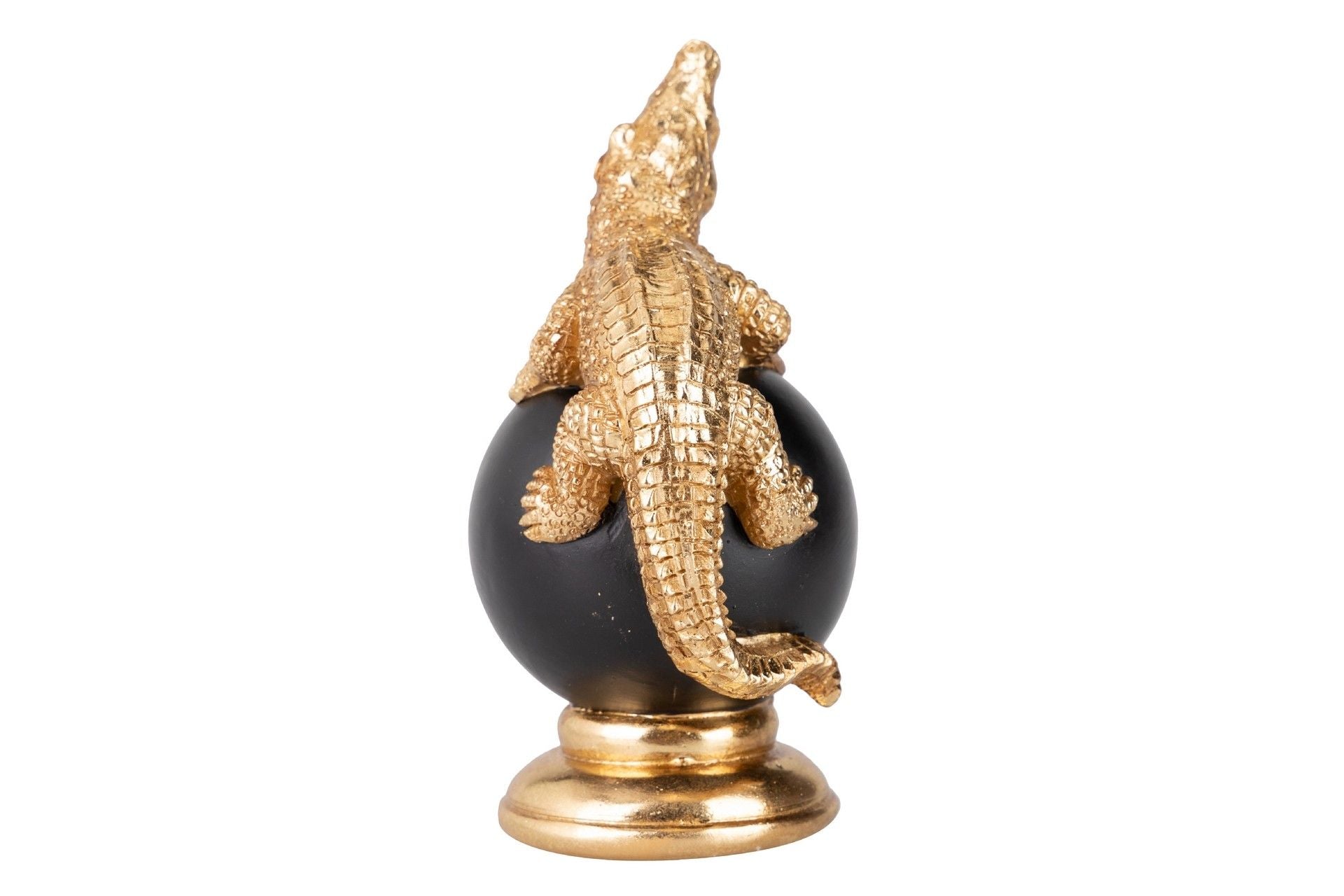 CROCODILE FIGURE BALL RESIN DECORATION 10x8x15 CM