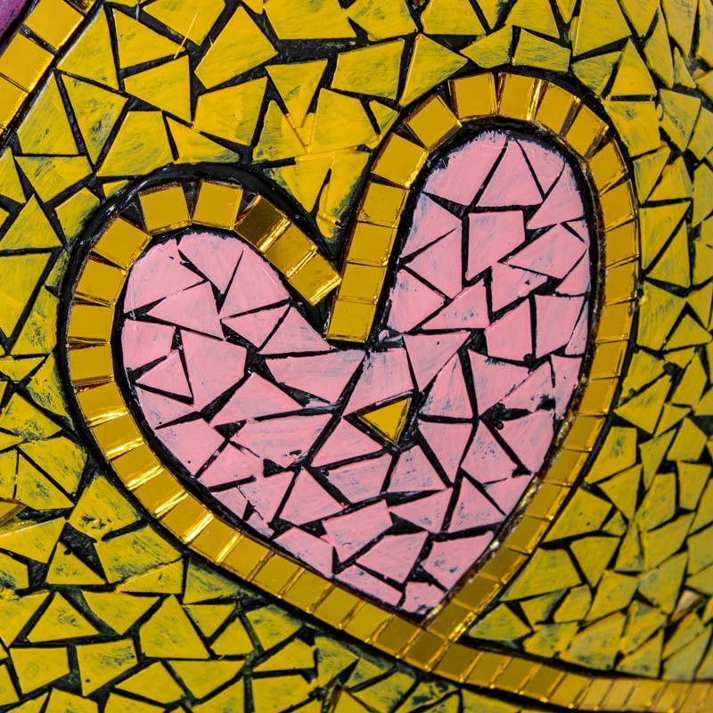Figura Menina 28cm Resina Mosaico Colores