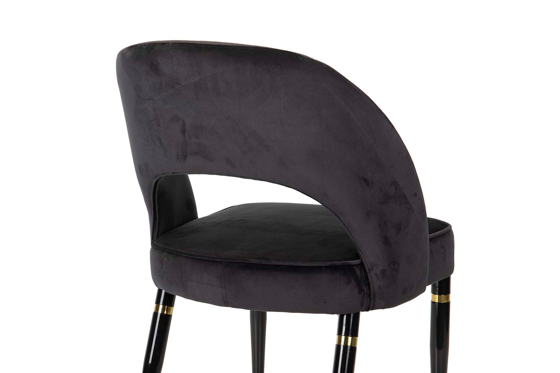 SILLA VELVET NEGRO HOUSTON 56x58x83 CM