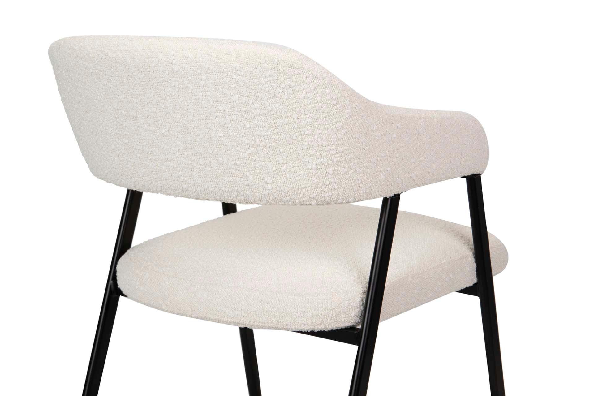 SILLA BOUCLE BLANCO TAOS 55x58x77 CM - Min.2 uds