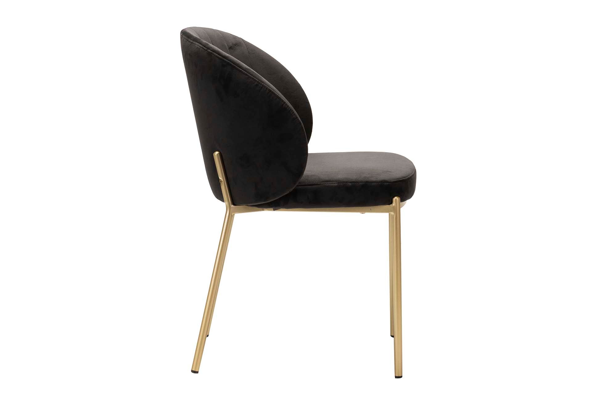 SILLA VELVET NEGRO LALI 57x55x80 CM - Min.2 uds