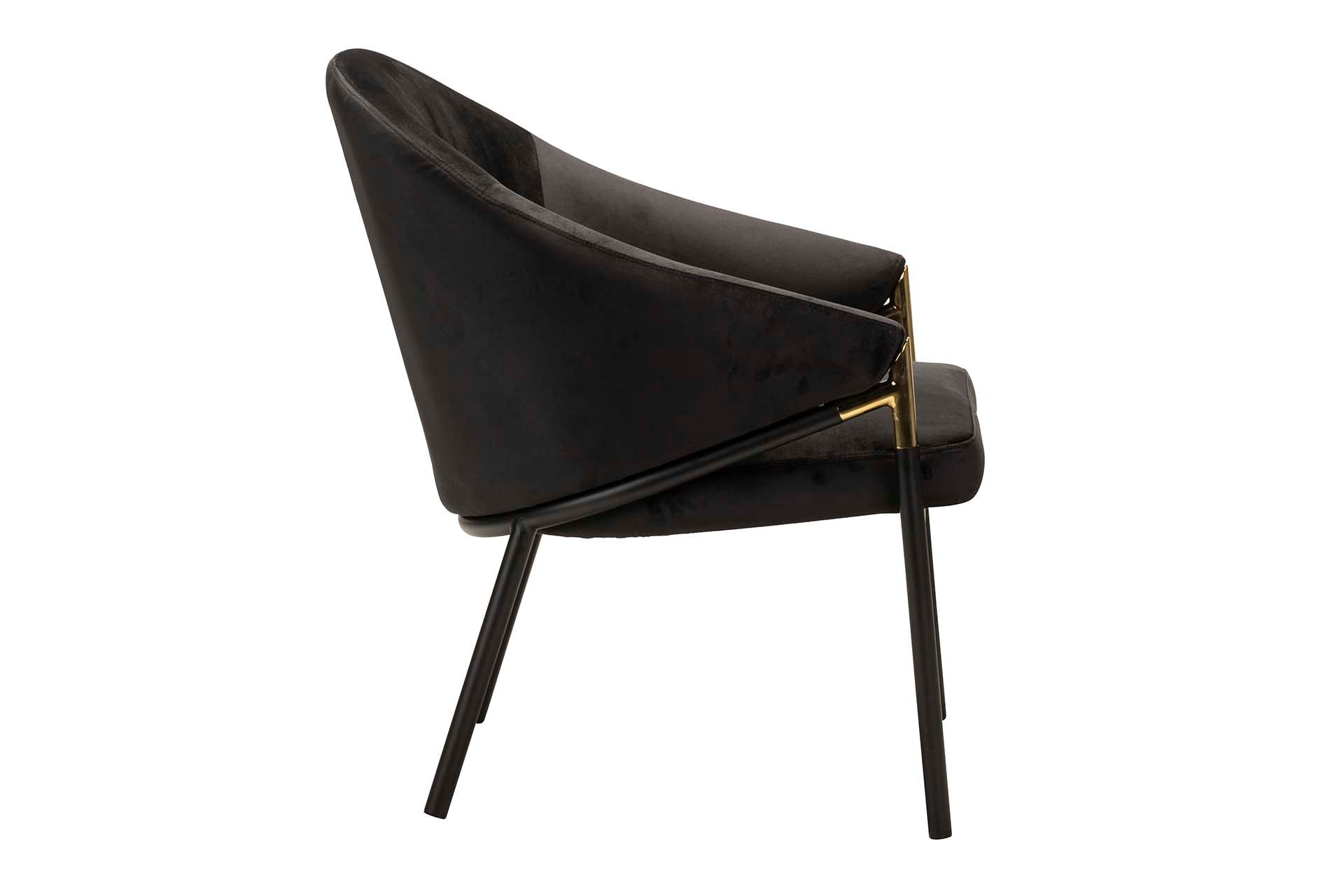 SILLA VELVET NEGRO ATLANTA 64x69x78 CM