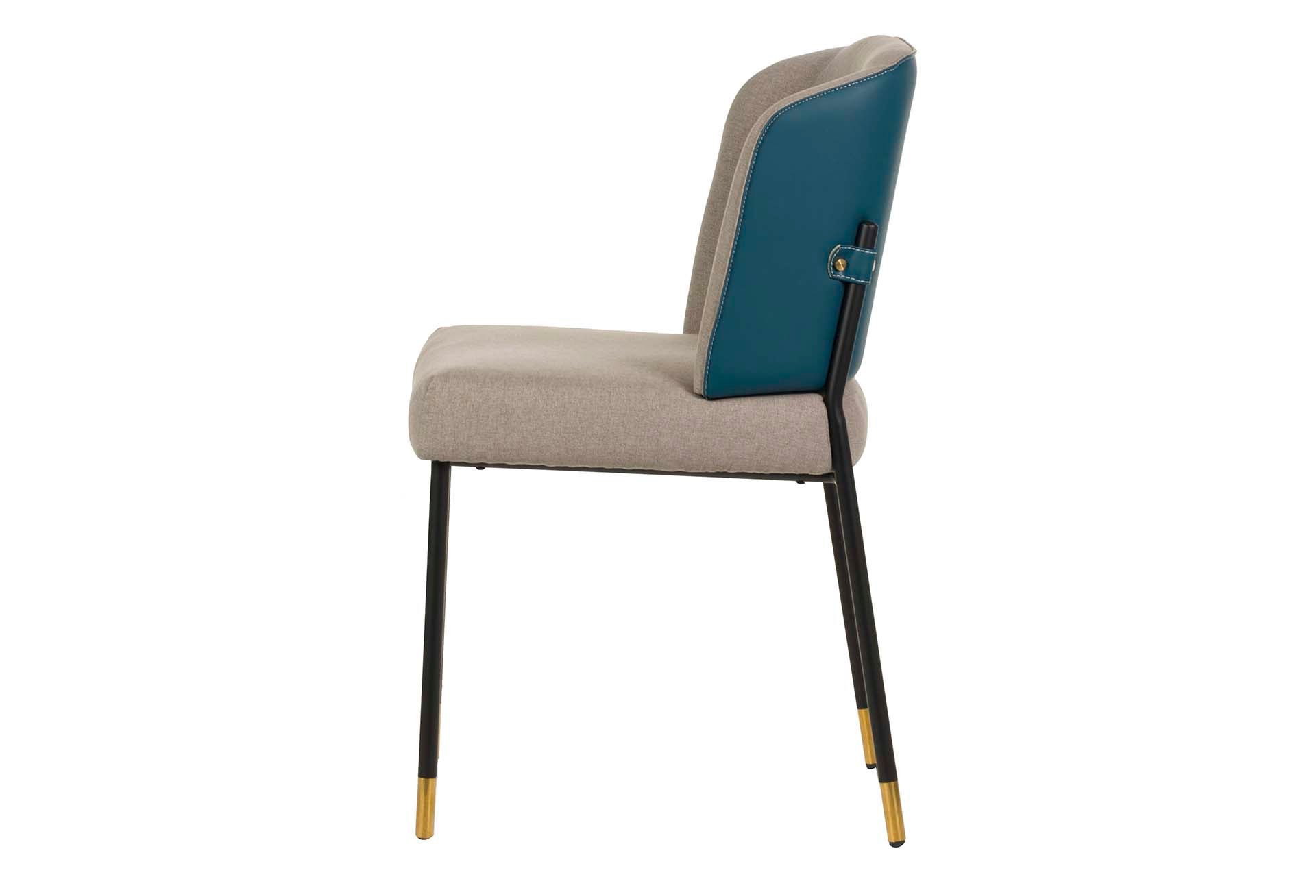 SILLA PU GRIS AZUL LAVAL 52x54x74 CM