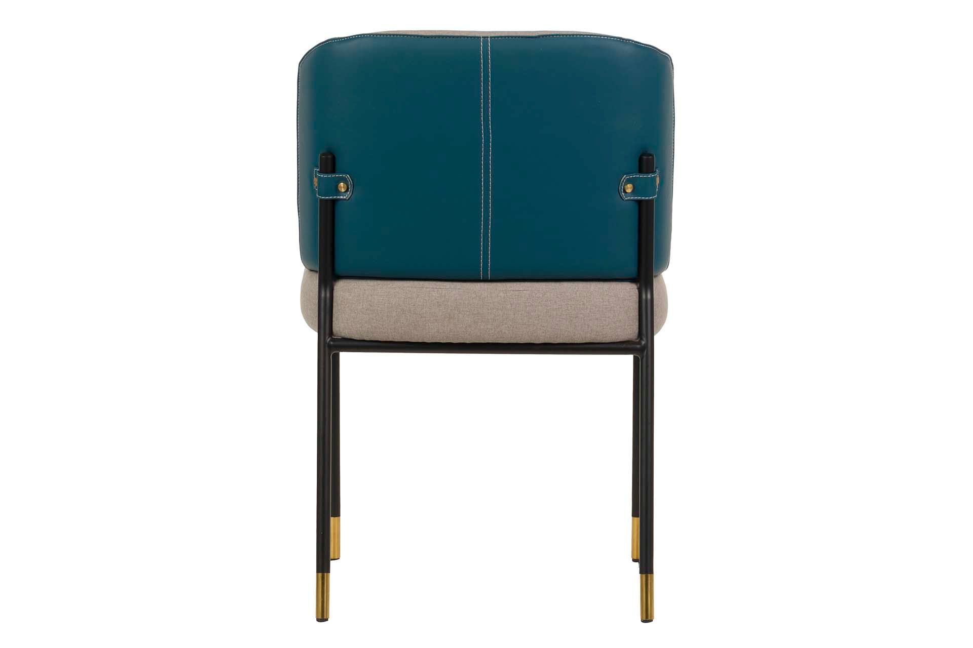 SILLA PU GRIS AZUL LAVAL 52x54x74 CM