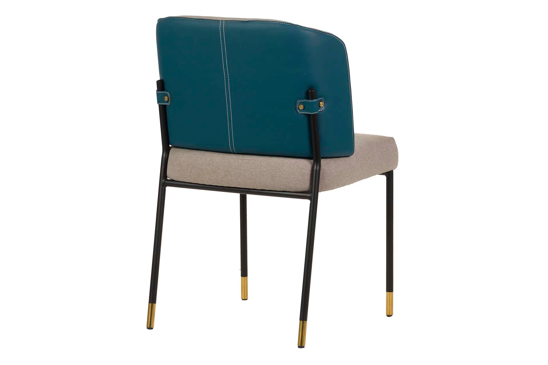 SILLA PU GRIS AZUL LAVAL 52x54x74 CM