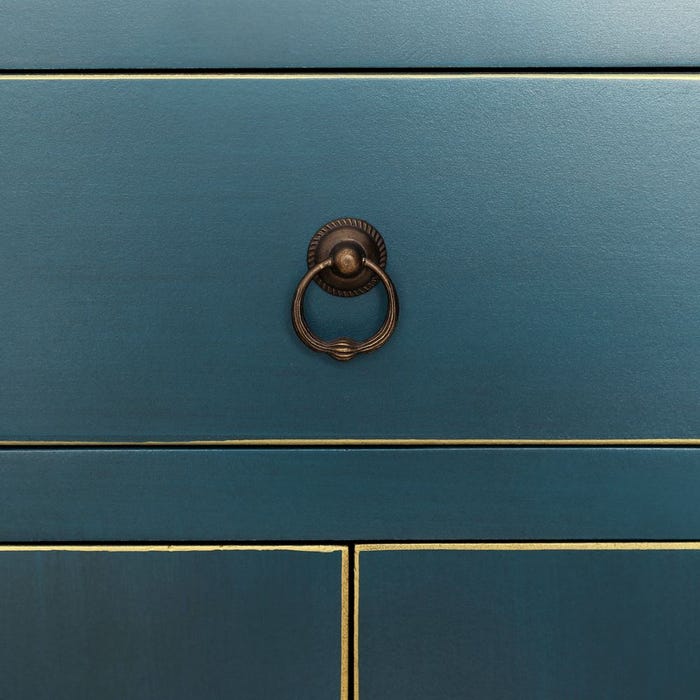 Consola 2 Puertas Y 6 Cajones Azul Dm 63 X 26 X 80 Cm