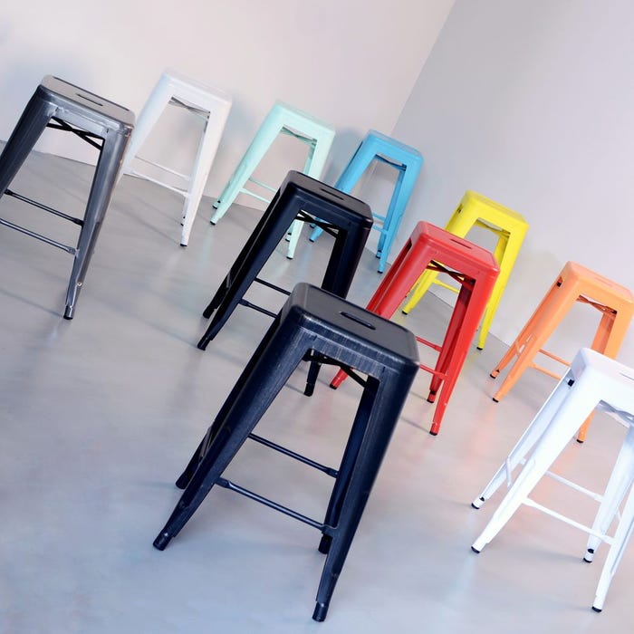 Taburete Negro-Oro Metal Dallas 42 X 42 X 61,20 Cm