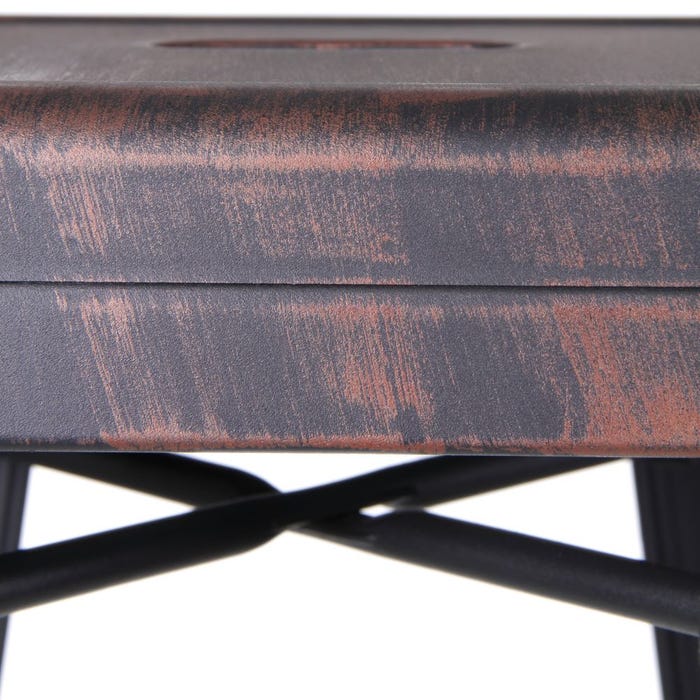 Taburete Negro-Oro Metal Dallas 42 X 42 X 61,20 Cm