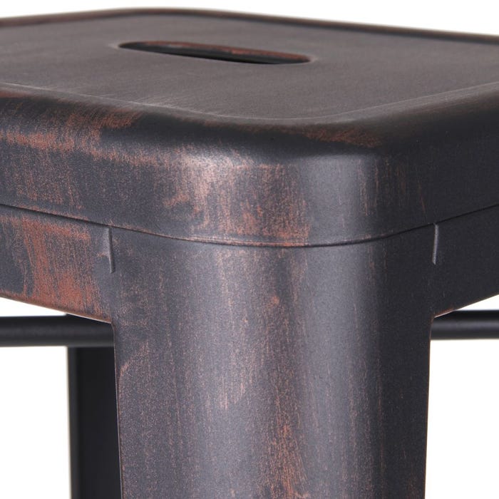 Taburete Negro-Oro Metal Dallas 42 X 42 X 61,20 Cm