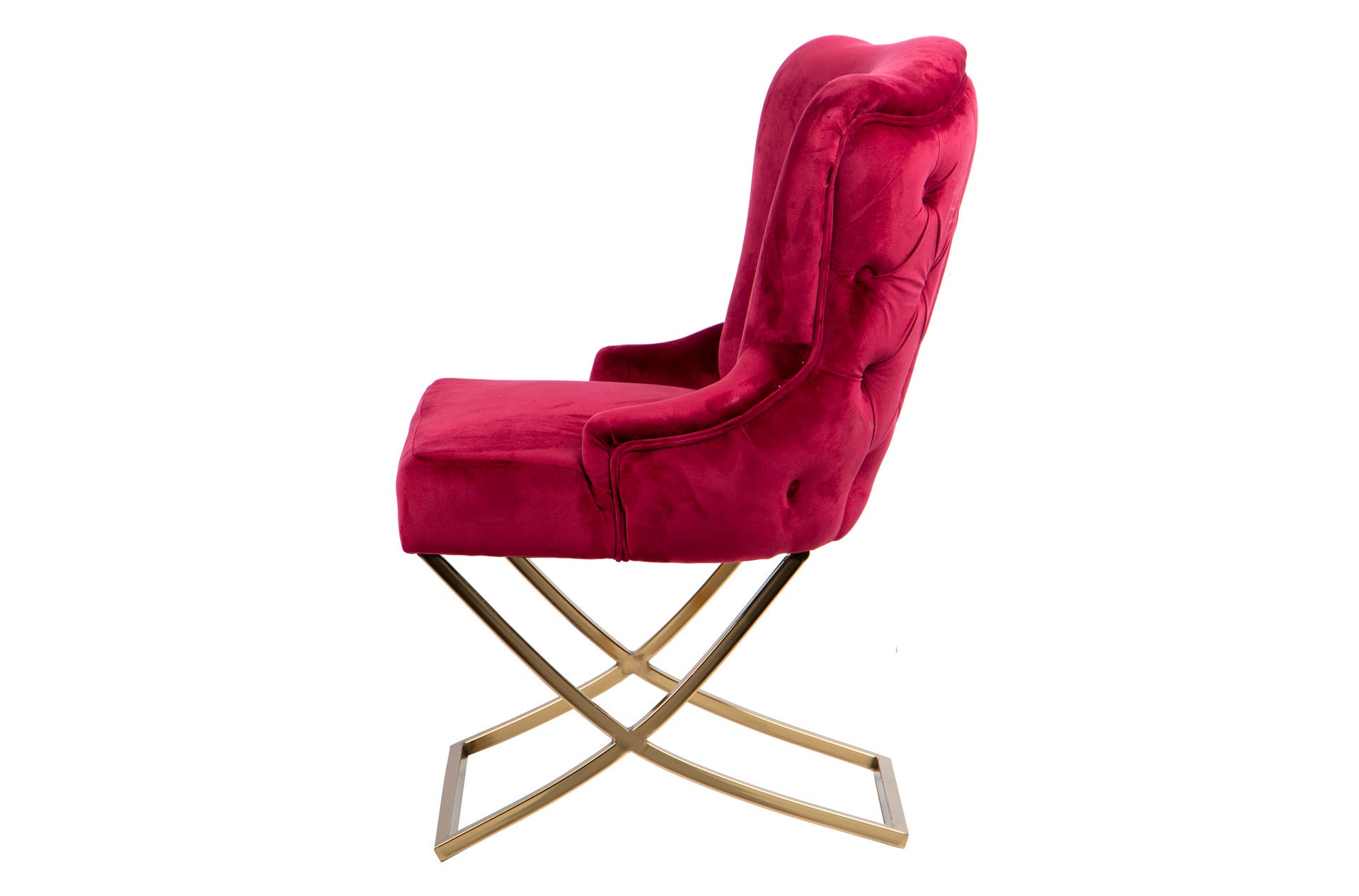 SILLA VELVET CAPITONE ROJO BRUNY 67x62x95 CM