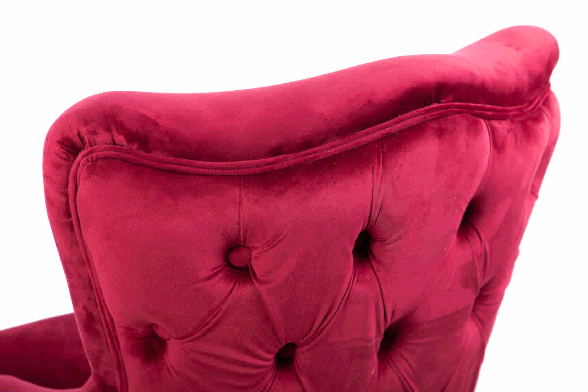 SILLA VELVET CAPITONE ROJO BRUNY 67x62x95 CM