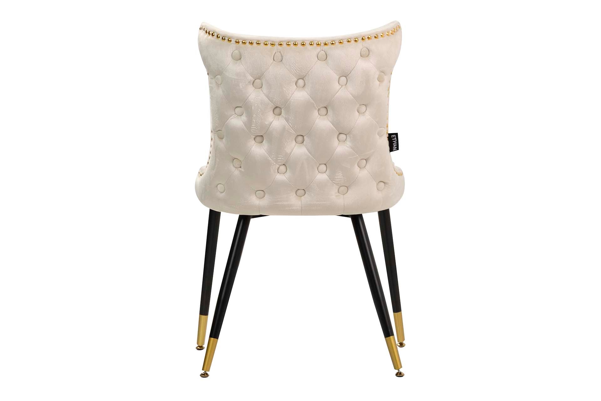 SILLA TACHUELAS VELVET BLANCO ASPEN 49x54x79 CM - Min.2 uds