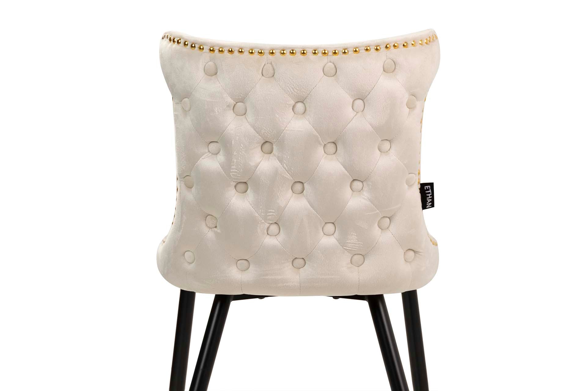 SILLA TACHUELAS VELVET BLANCO ASPEN 49x54x79 CM - Min.2 uds