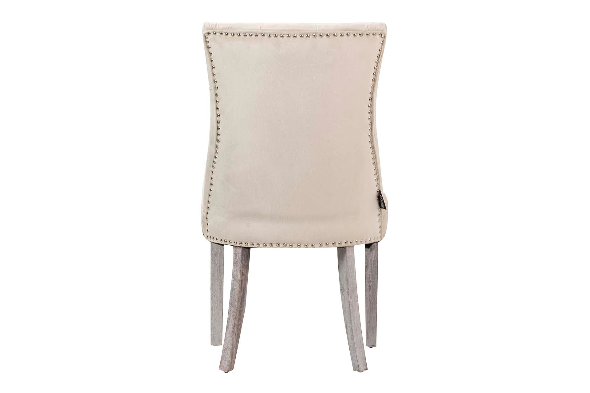 SILLA TACHUELAS VELVET BLANCO BODIE 54x55x97 CM - Min.2 uds