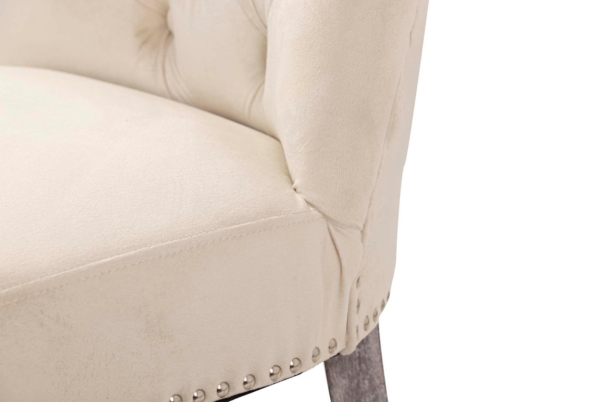 SILLA TACHUELAS VELVET BLANCO BODIE 54x55x97 CM - Min.2 uds