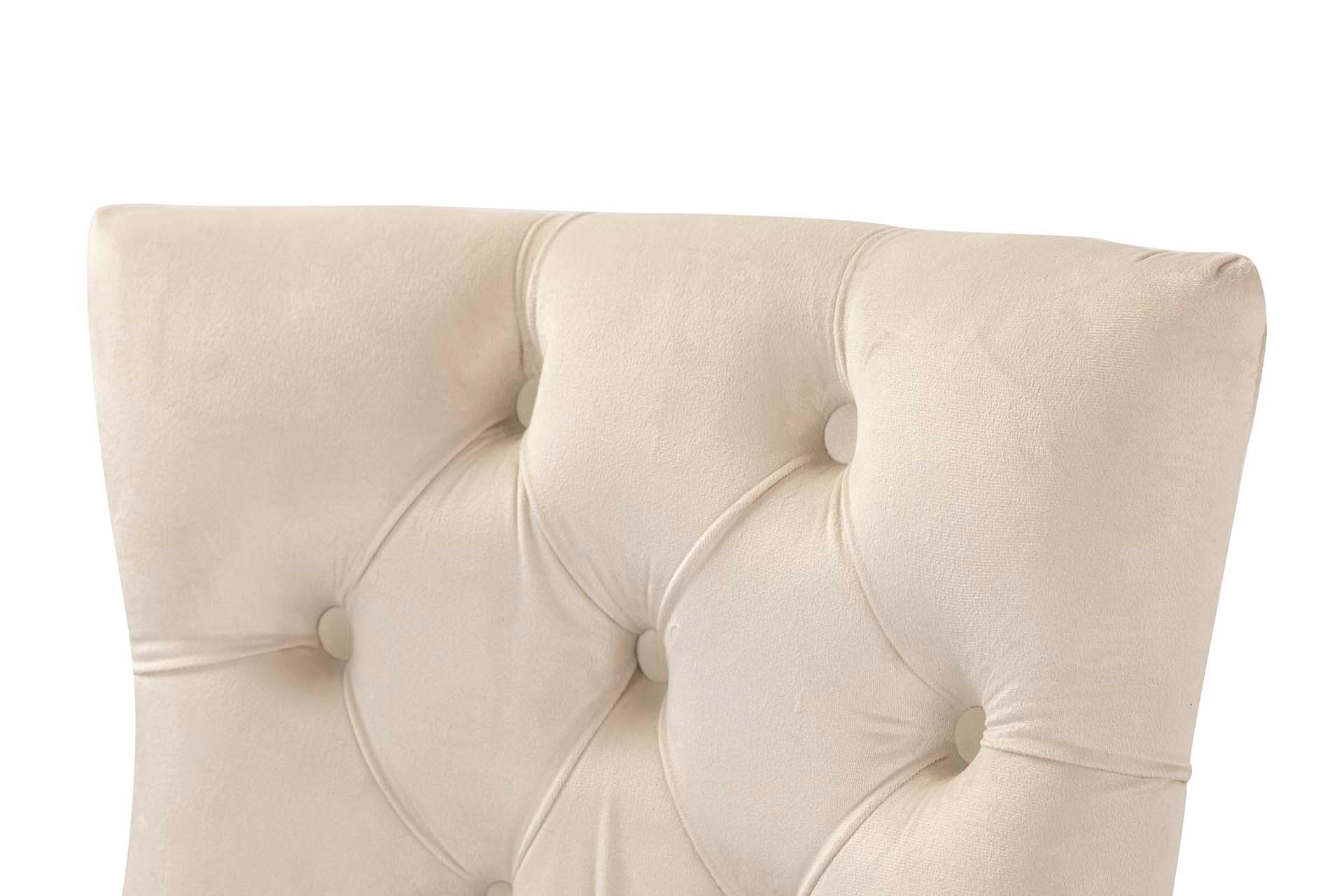 SILLA TACHUELAS VELVET BLANCO BODIE 54x55x97 CM - Min.2 uds