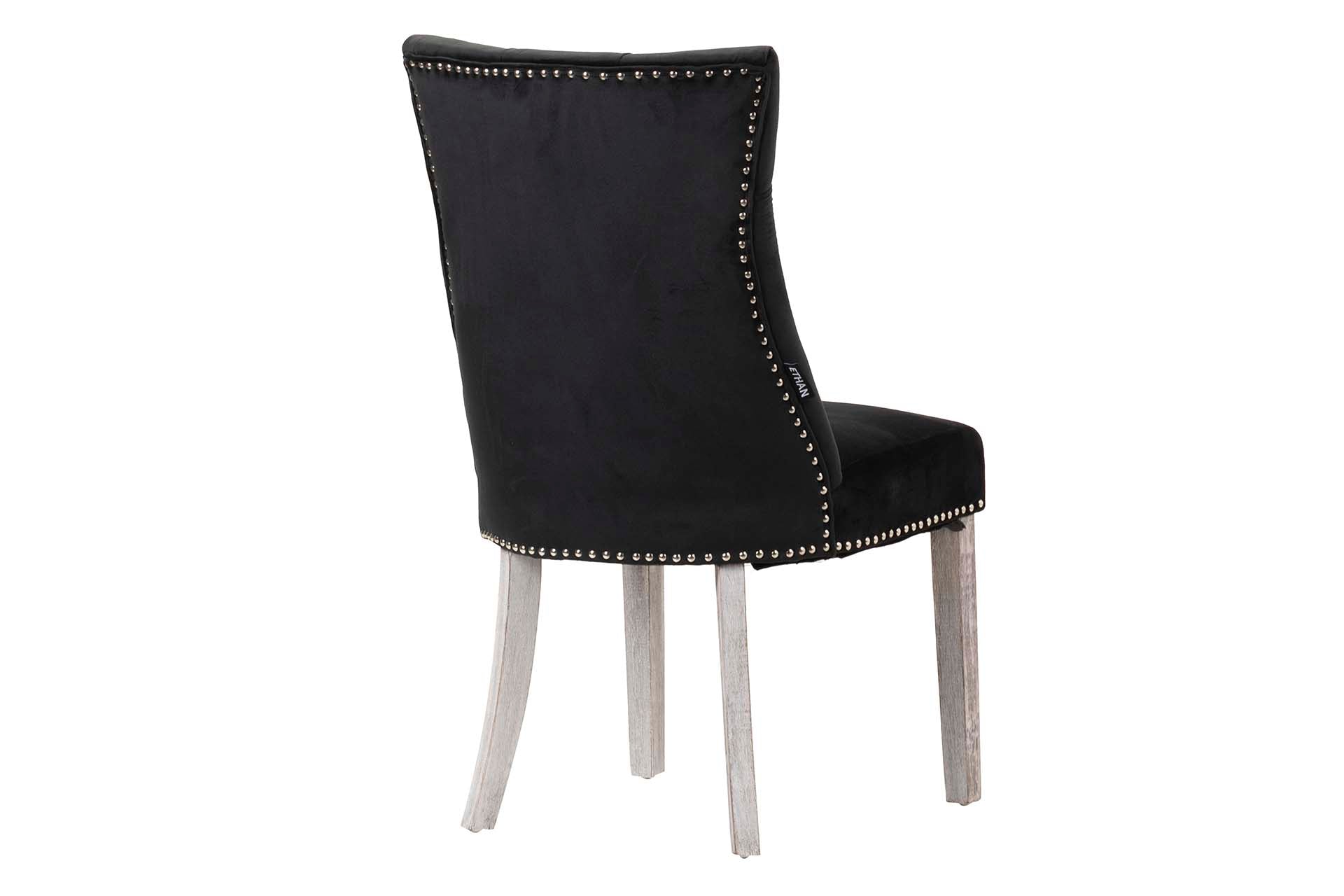 SILLA TACHUELAS VELVET NEGRO BODIE 54x55x97 CM - Min.2 uds