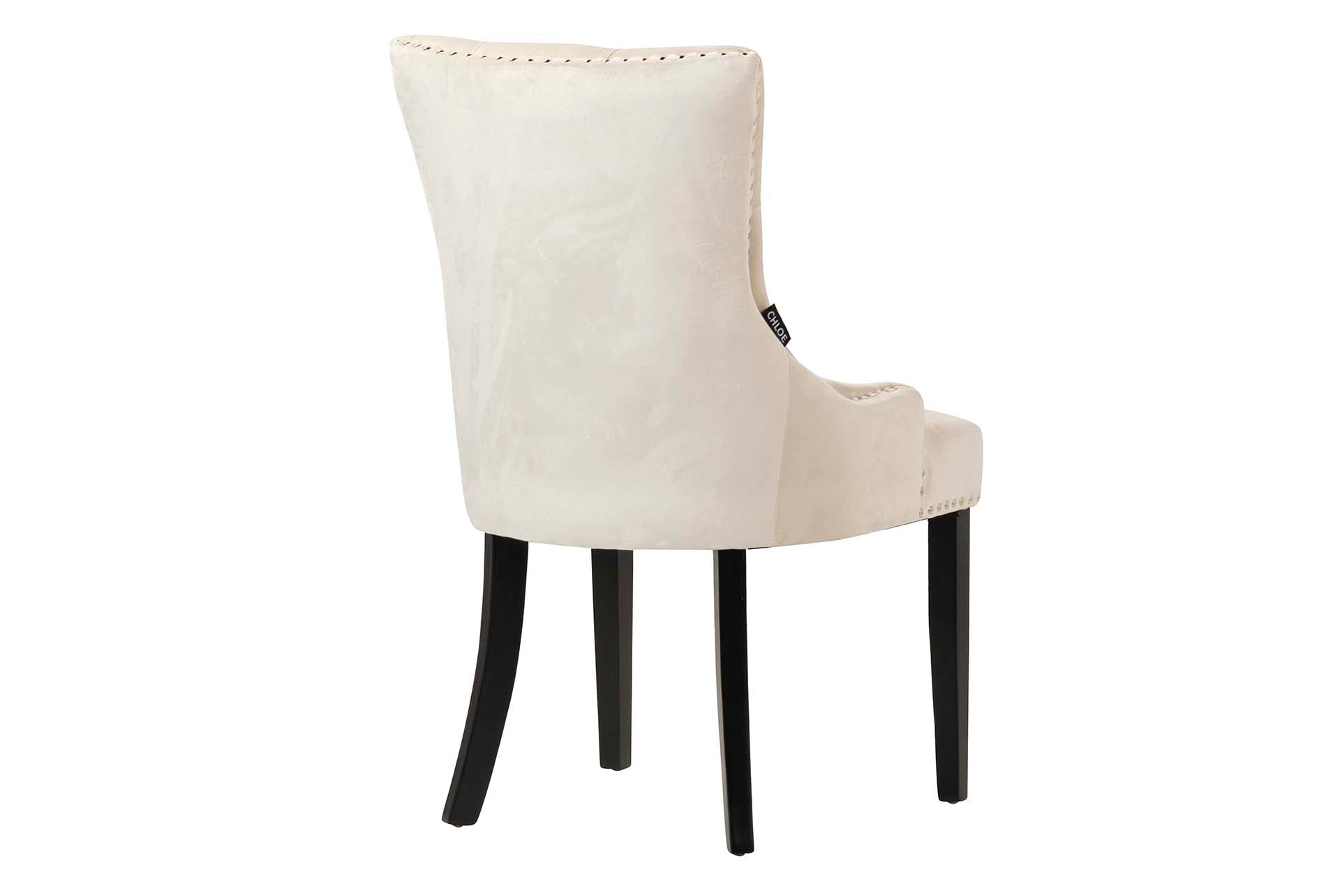 SILLA TACHUELAS VELVET BEIGE HARPERS 54x55x96 CM - Min.2 uds