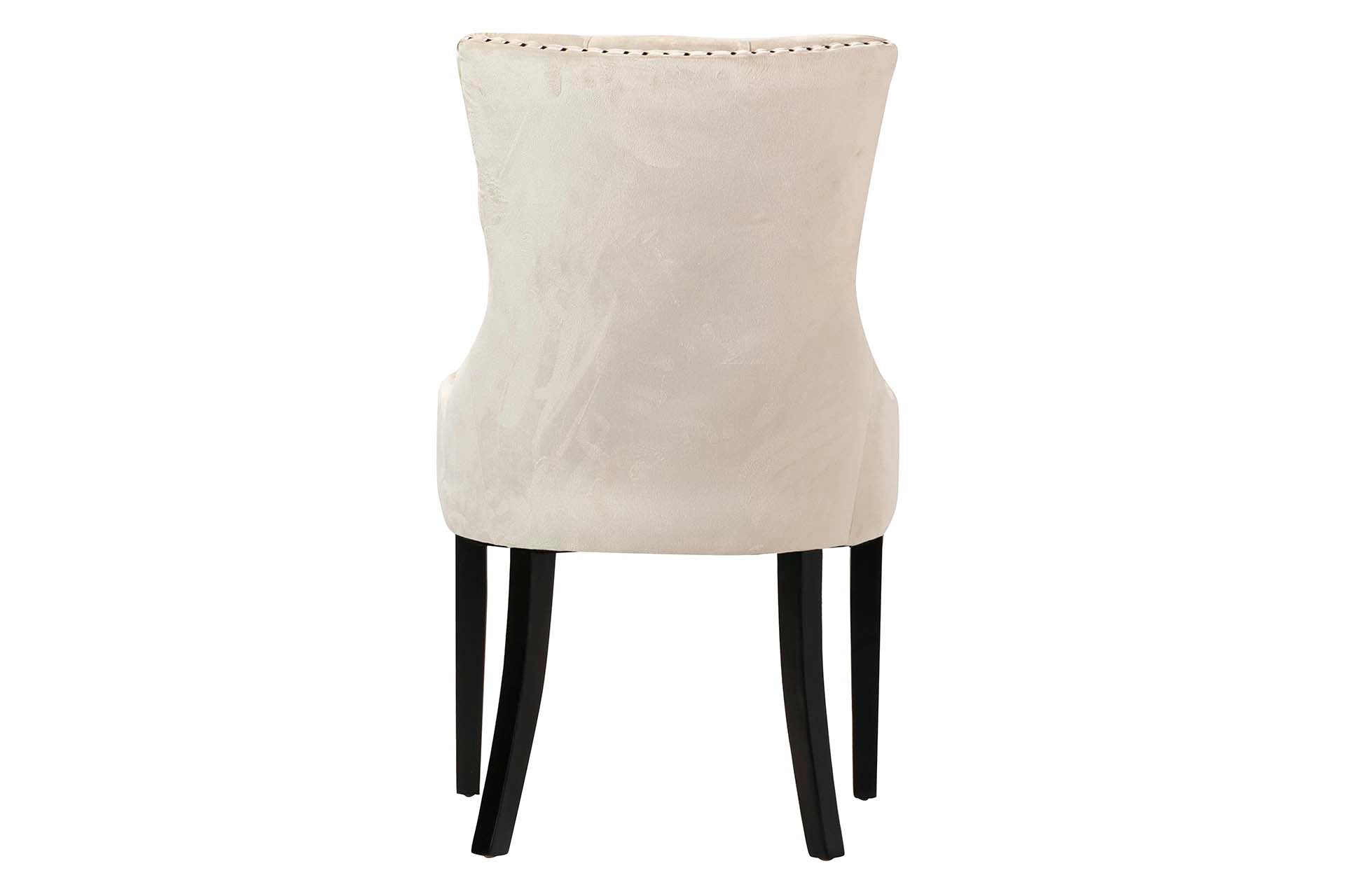 SILLA TACHUELAS VELVET BEIGE HARPERS 54x55x96 CM - Min.2 uds