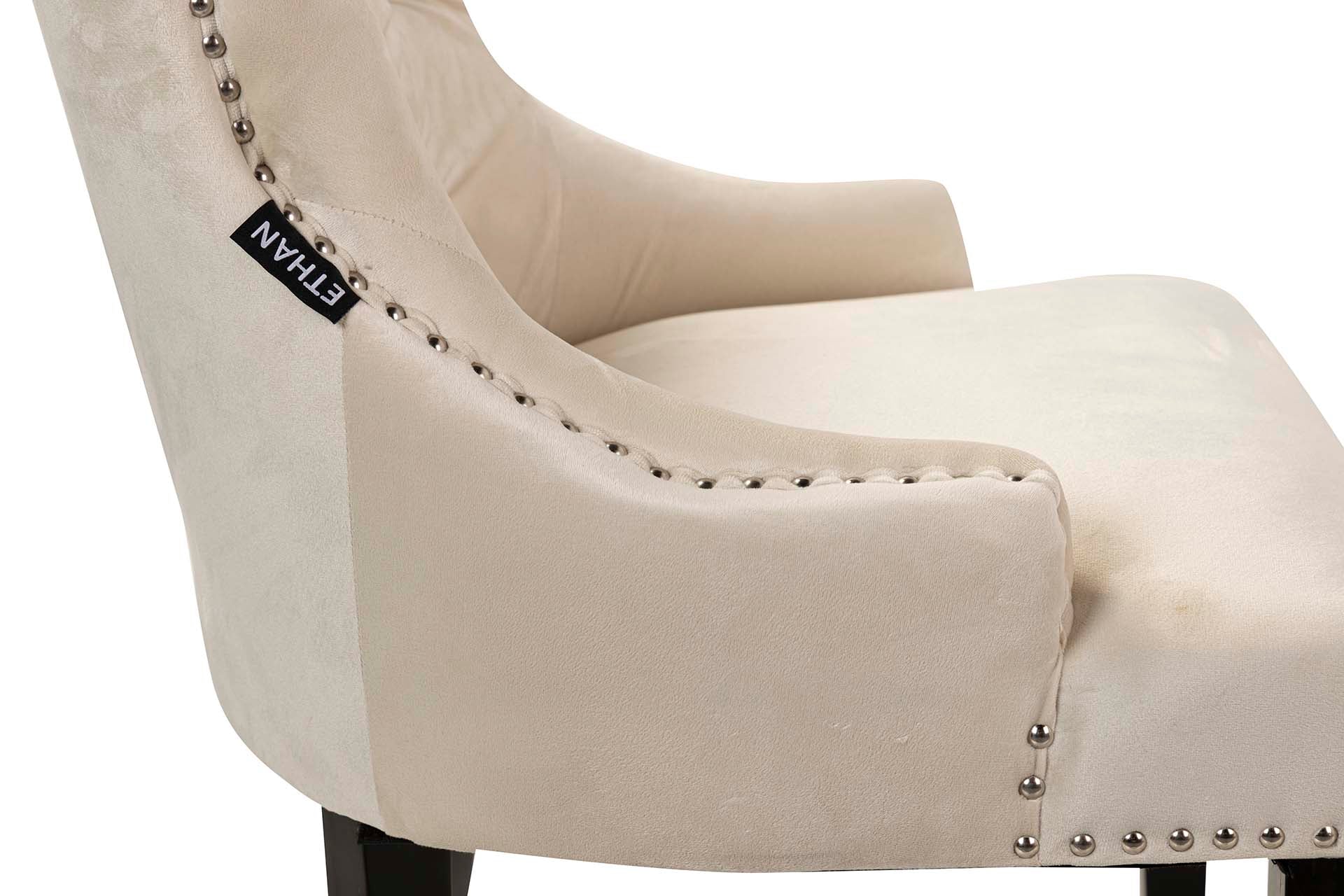 SILLA TACHUELAS VELVET BEIGE HARPERS 54x55x96 CM - Min.2 uds