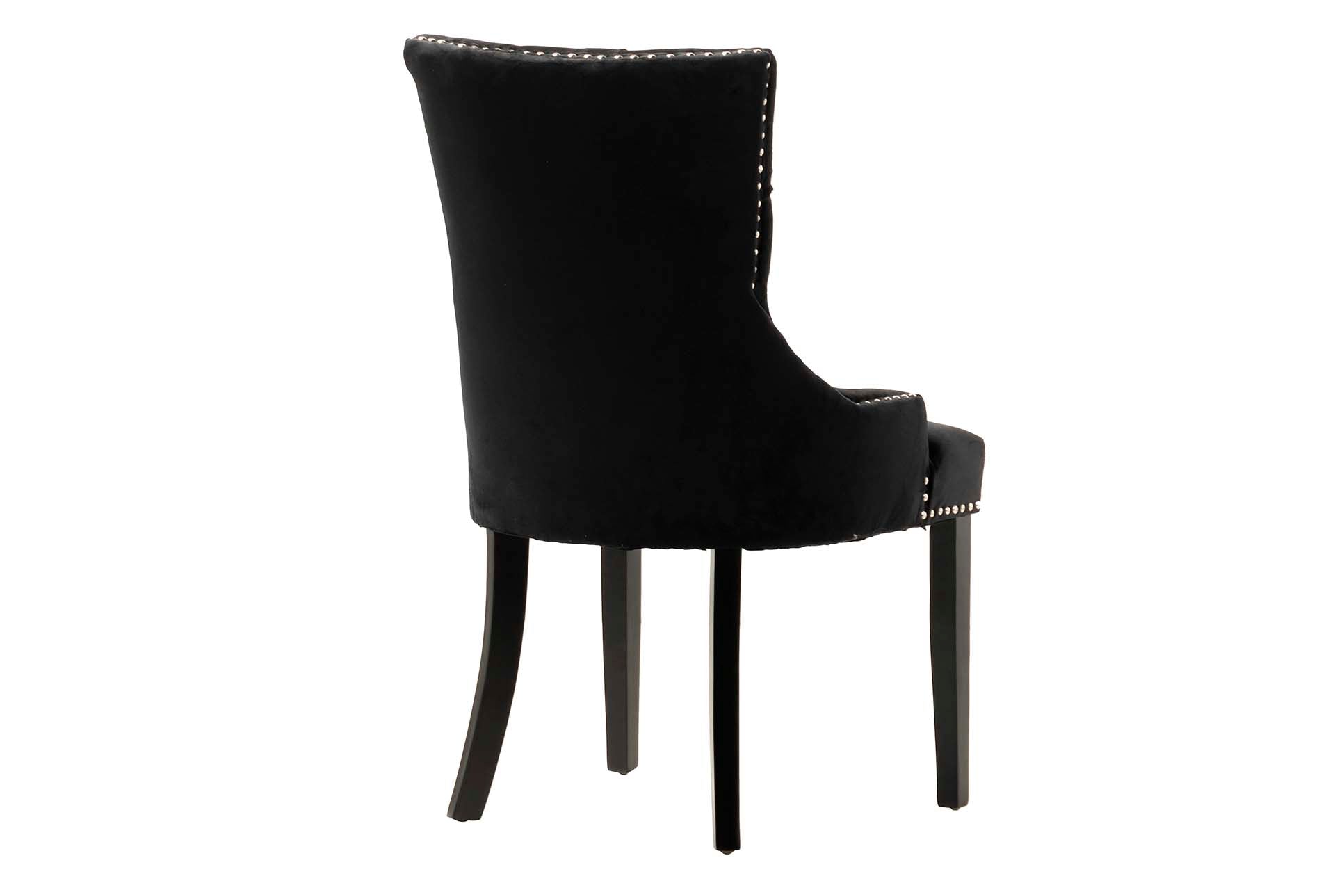 SILLA TACHUELAS VELVET NEGRA HARPERS 56x62x96CM - Min.2 uds