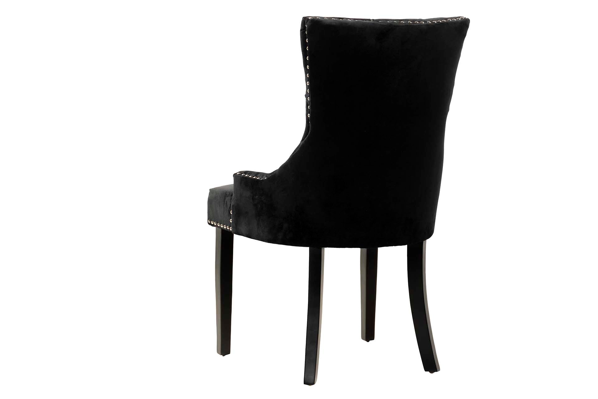 SILLA TACHUELAS VELVET NEGRA HARPERS 56x62x96CM - Min.2 uds