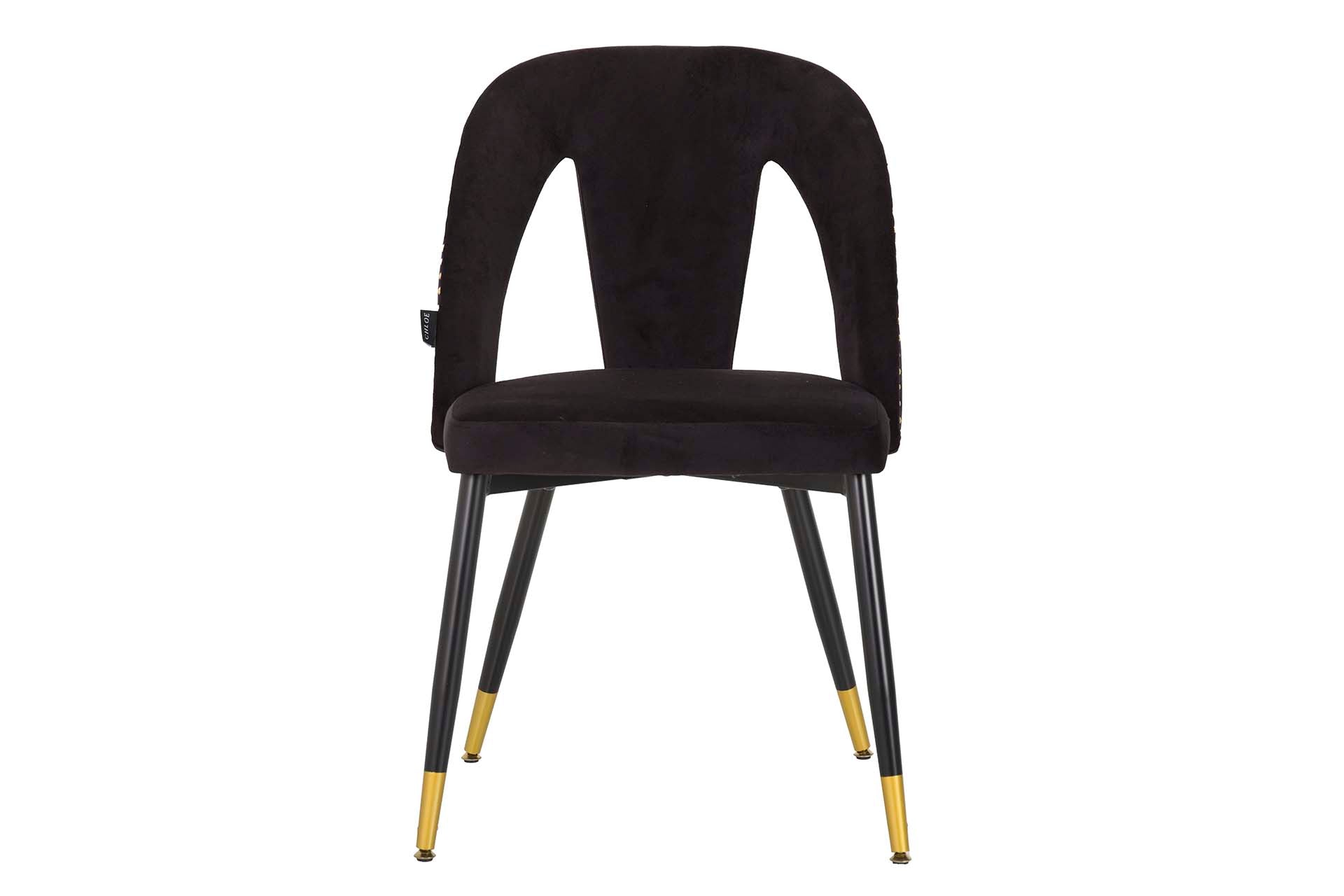 SILLA VELVET NEGRO STOWE 49x54x78 CM - Min.2 uds