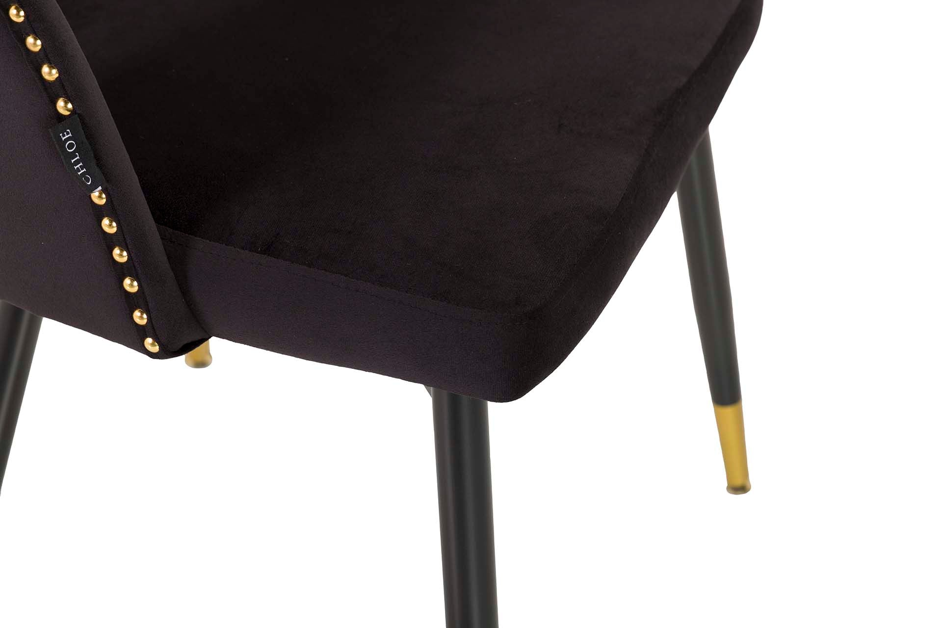 SILLA VELVET NEGRO STOWE 49x54x78 CM - Min.2 uds