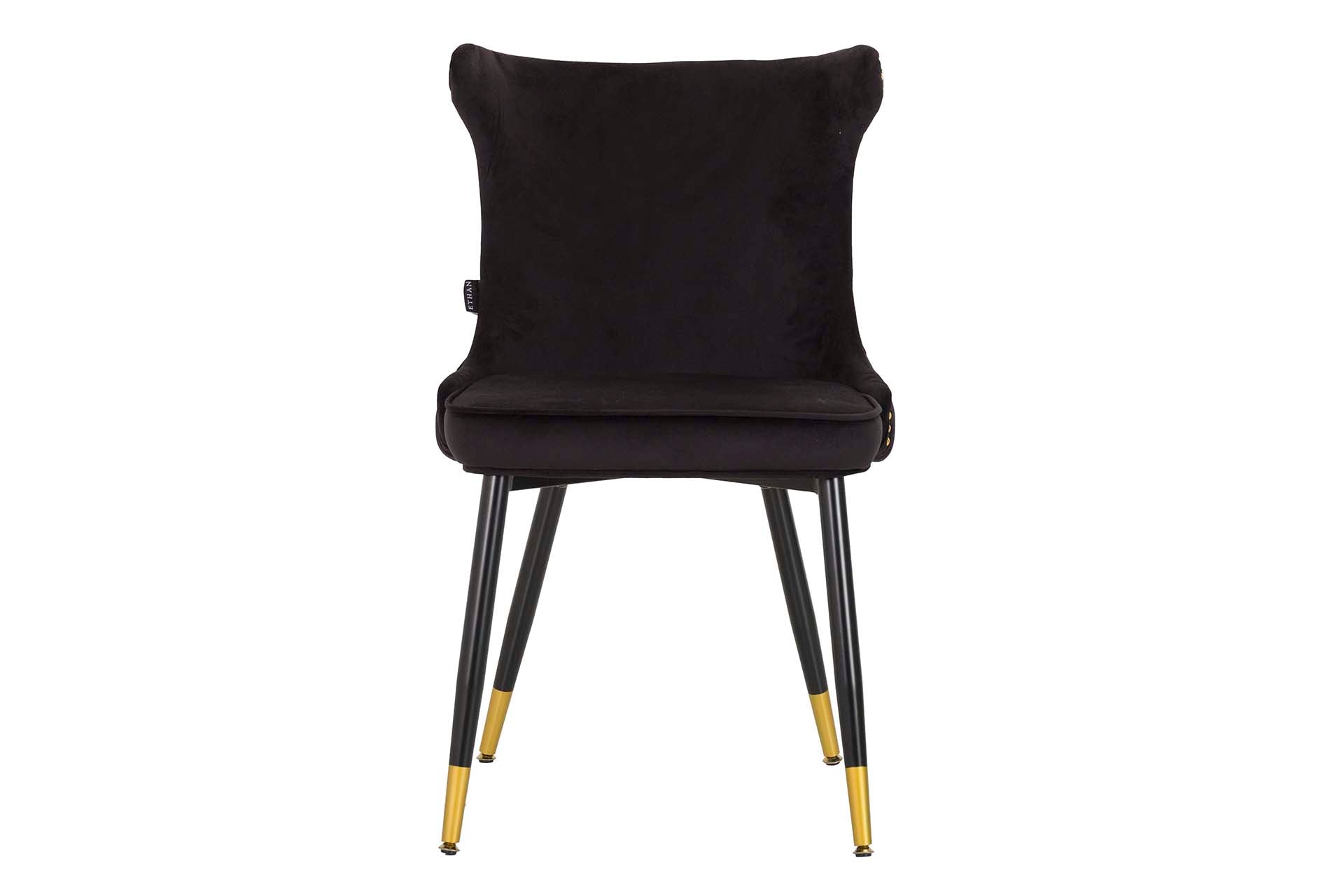 SILLA TACHUELAS VELVET NEGRO ASPEN 49x54x79 CM - Min.2 uds