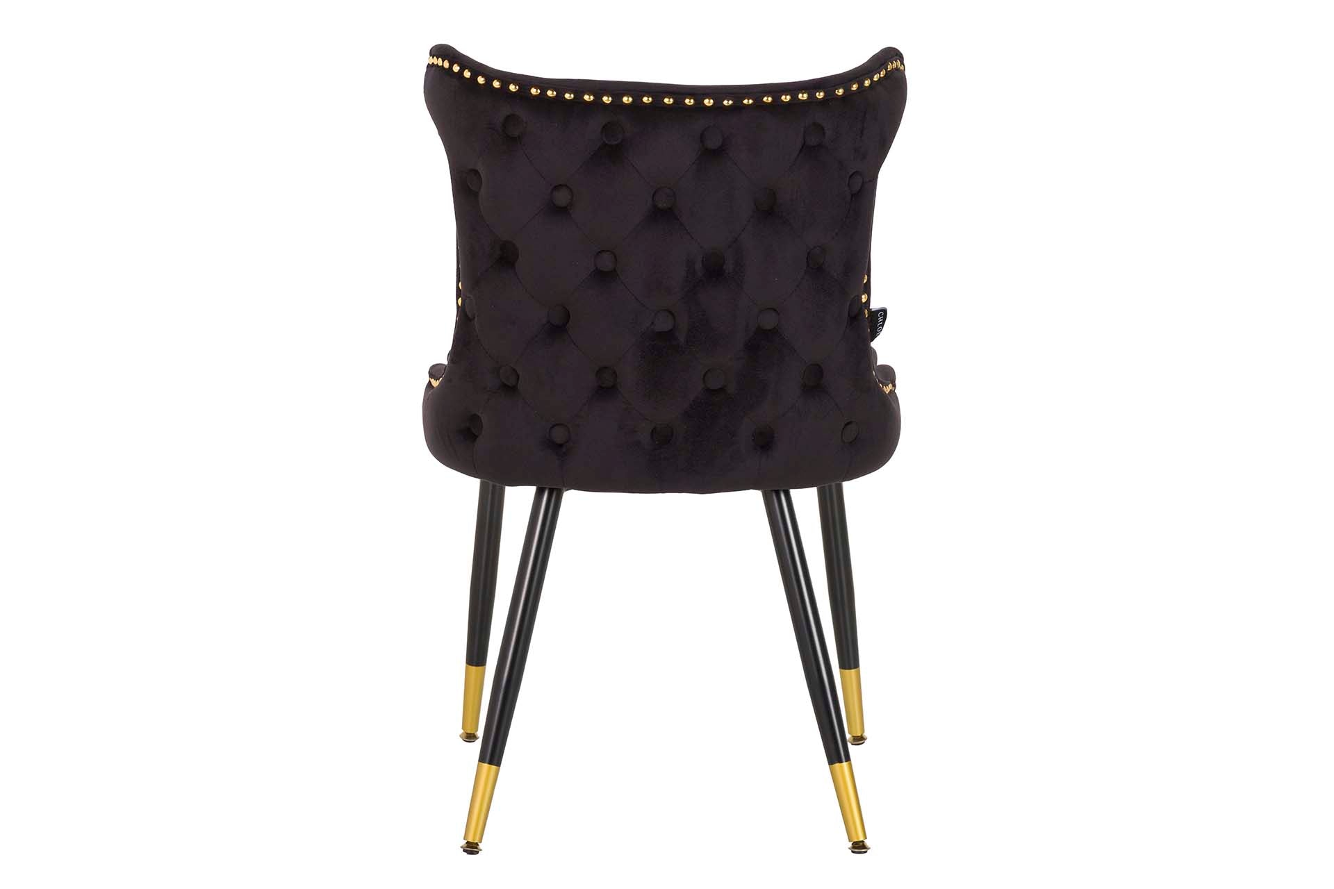 SILLA TACHUELAS VELVET NEGRO ASPEN 49x54x79 CM - Min.2 uds