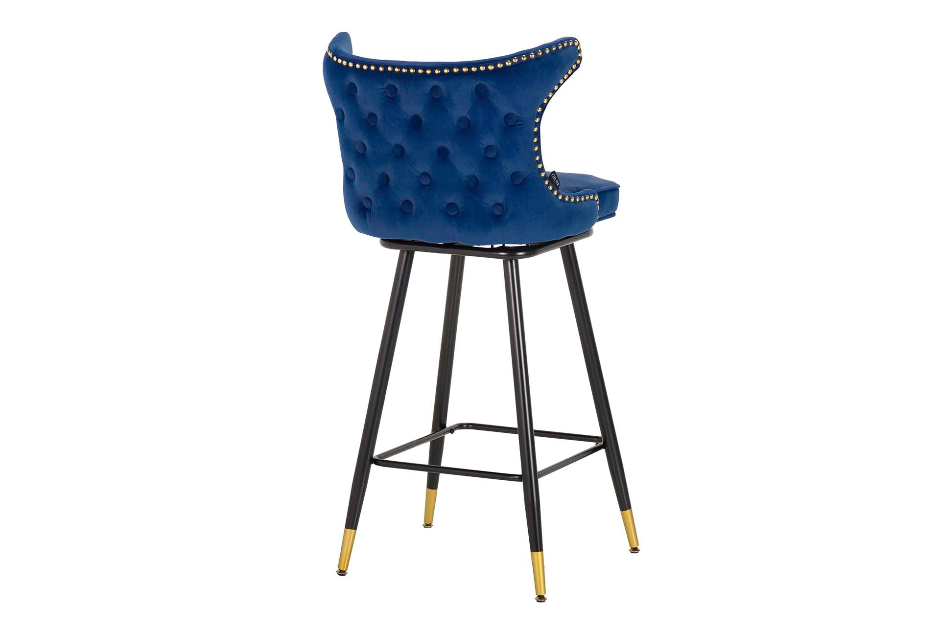 TABURETE BAR VELVET AZUL CLINTON 46x53x105 CM - Min.2 uds