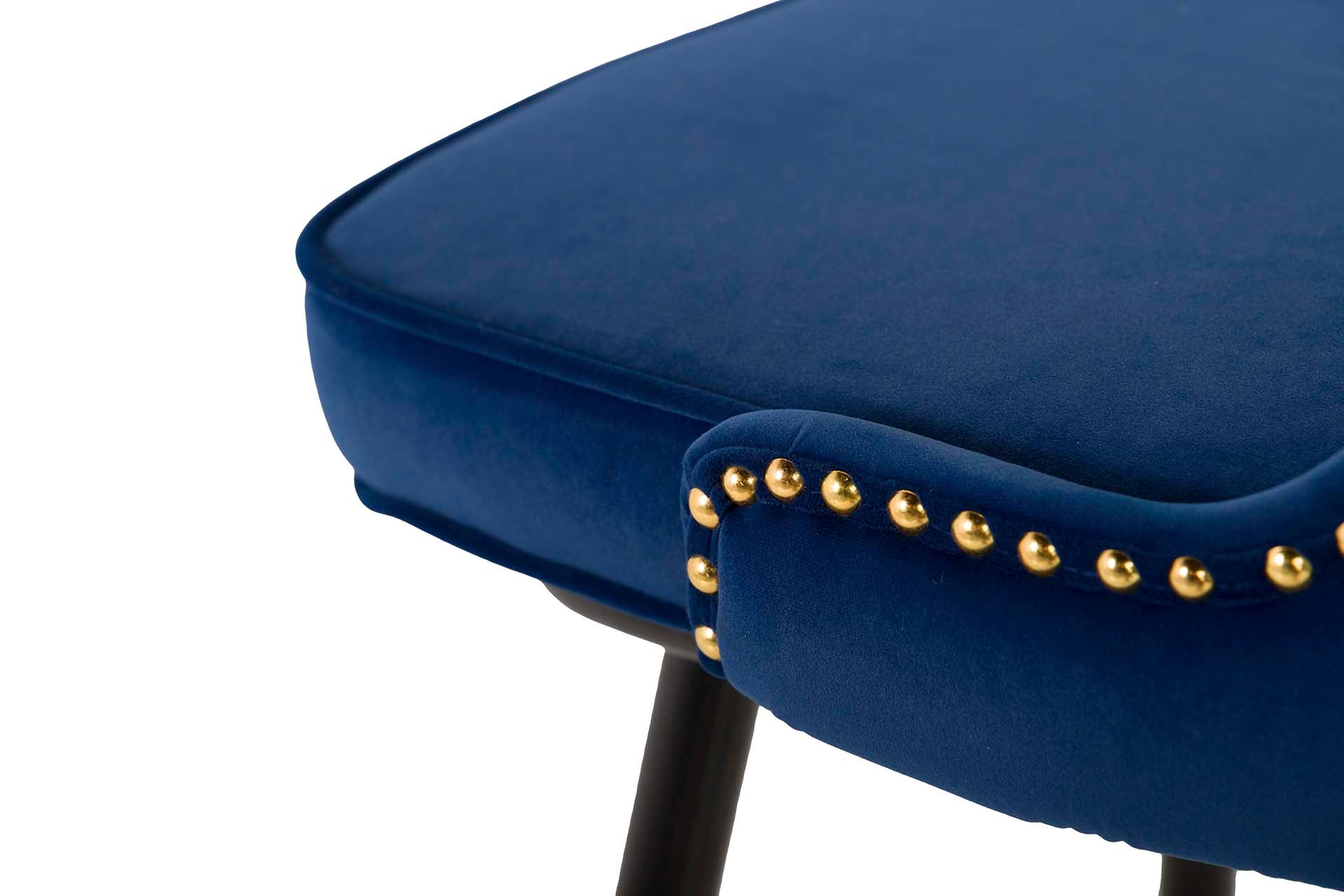 TABURETE BAR VELVET AZUL CLINTON 46x53x105 CM - Min.2 uds