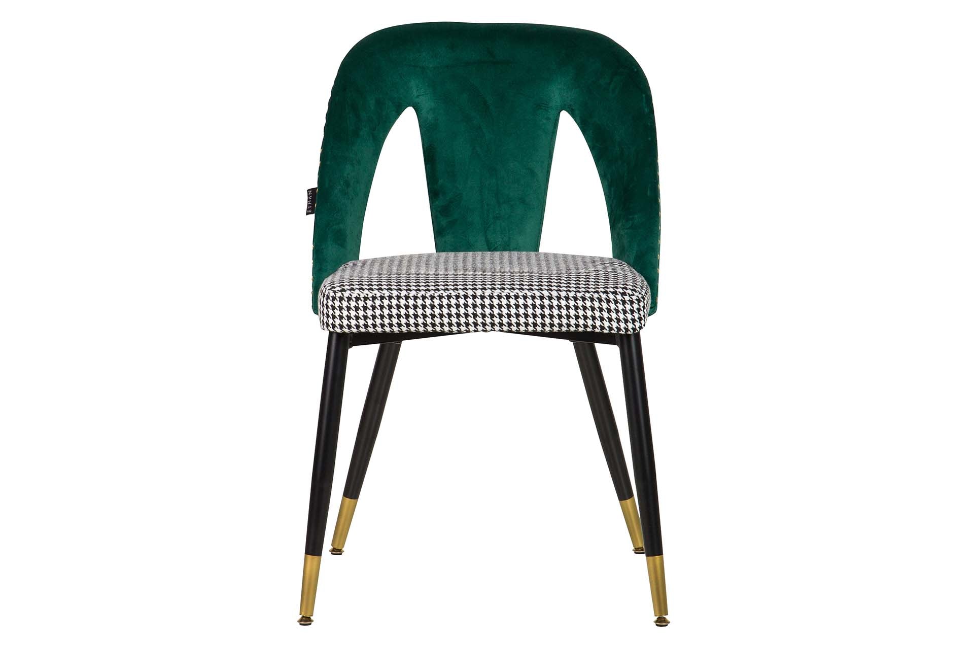 SILLA TACHUELAS VELVET VERDE STOWE 49x54x82 CM - Min.2 uds