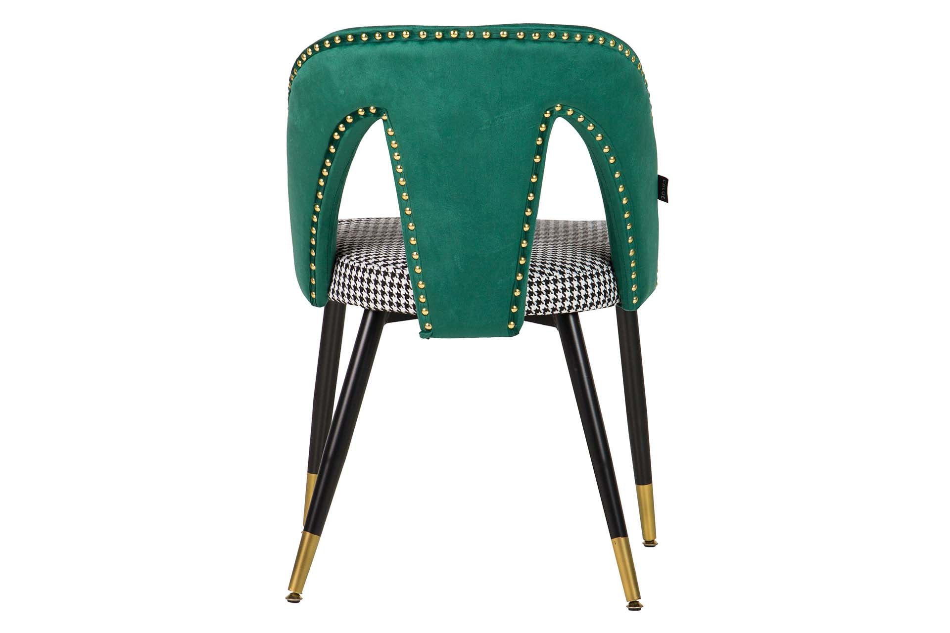 SILLA TACHUELAS VELVET VERDE STOWE 49x54x82 CM - Min.2 uds